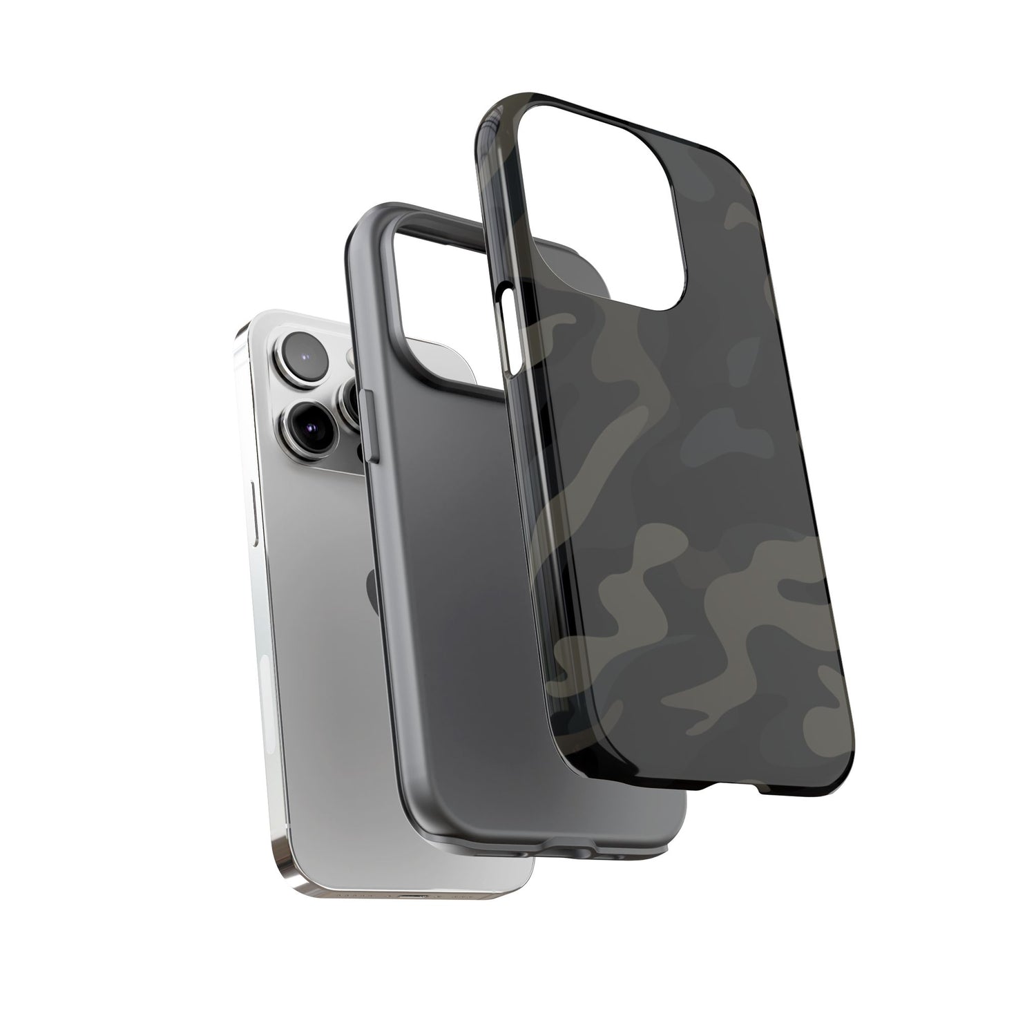 Black Camouflage Phone Case for iPhone, Samsung and Google Pixel