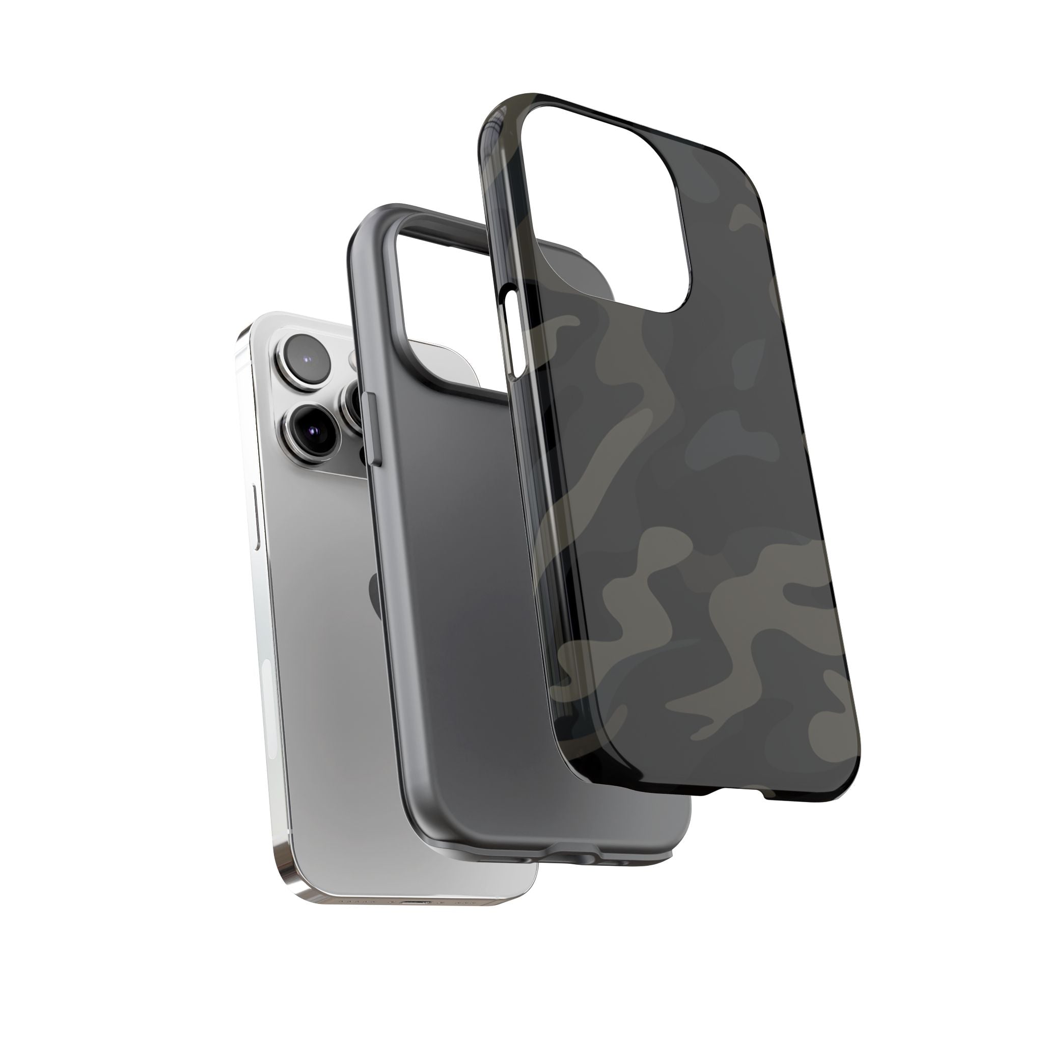 Black Camouflage Phone Case for iPhone, Samsung and Google Pixel