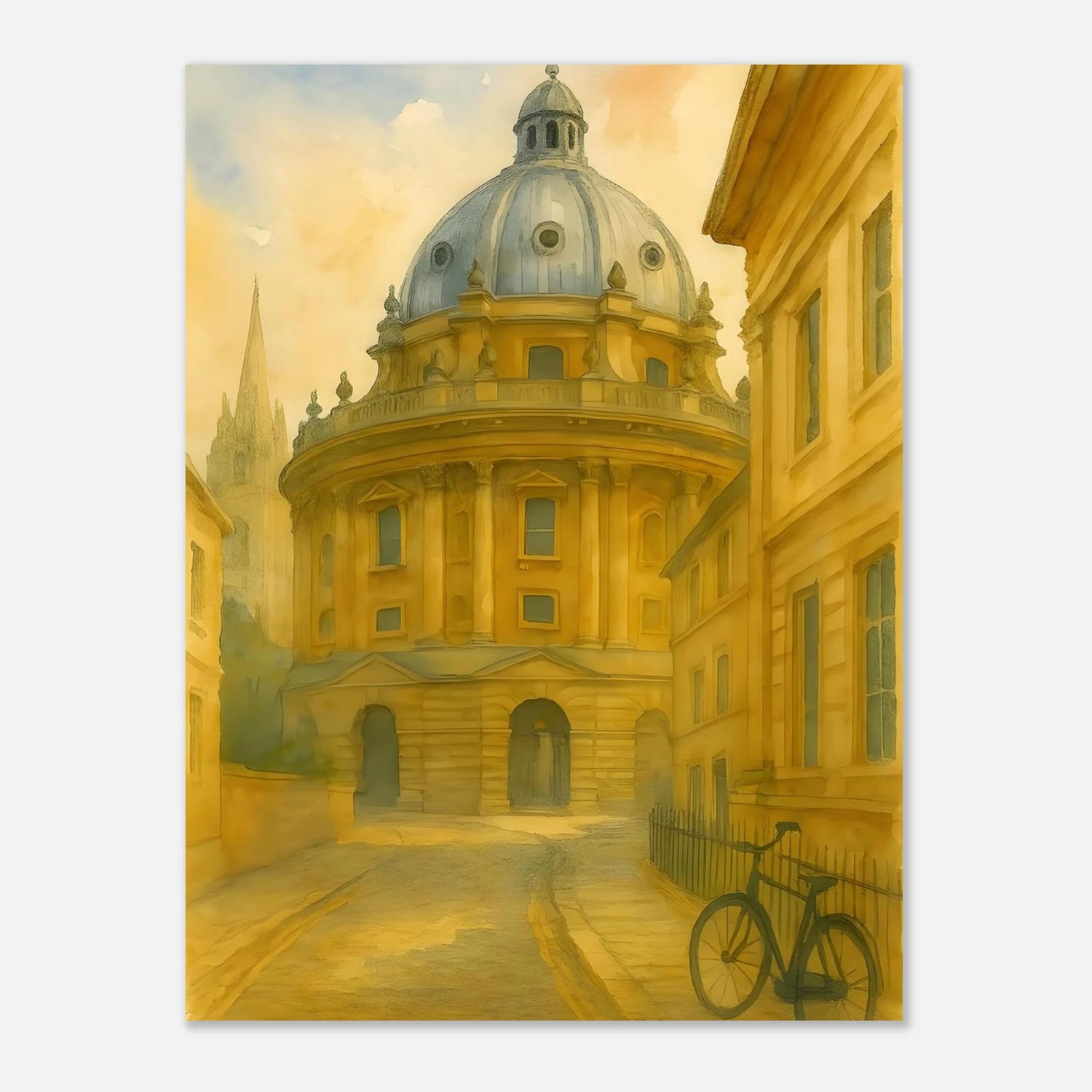Oxford Radcliffe Camera Watercolour Poster – English University Architecture Art - Travel Print - Wall Art - A1, A2, A3, A4 Poster 30x40 cm 12x16″