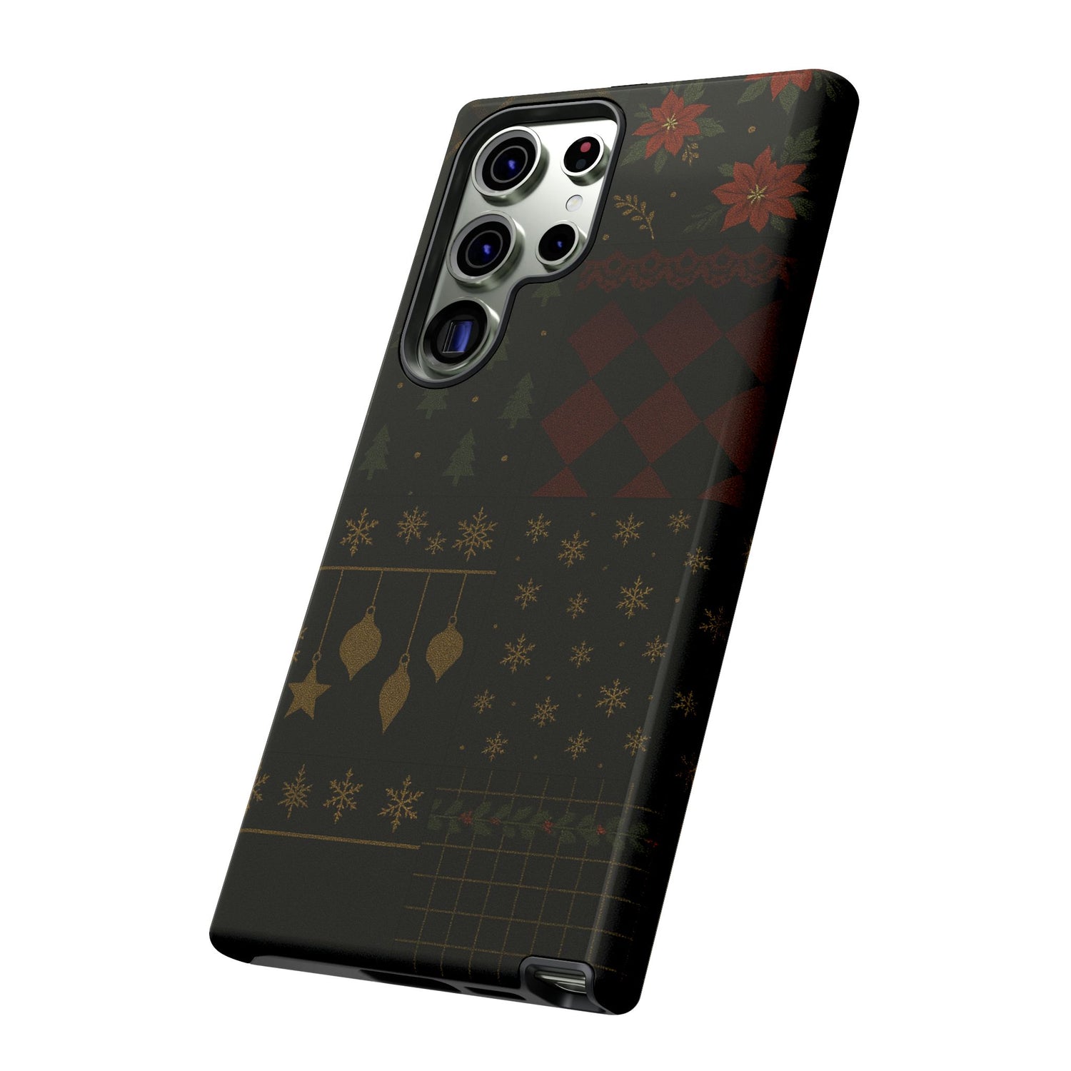 Black Luxury Phone Case for Christmas Festive Season - Tough design