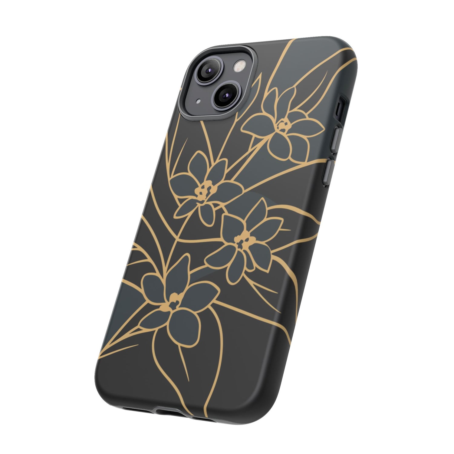 Golden Bloom - Elegant Floral Line Art Phone Case