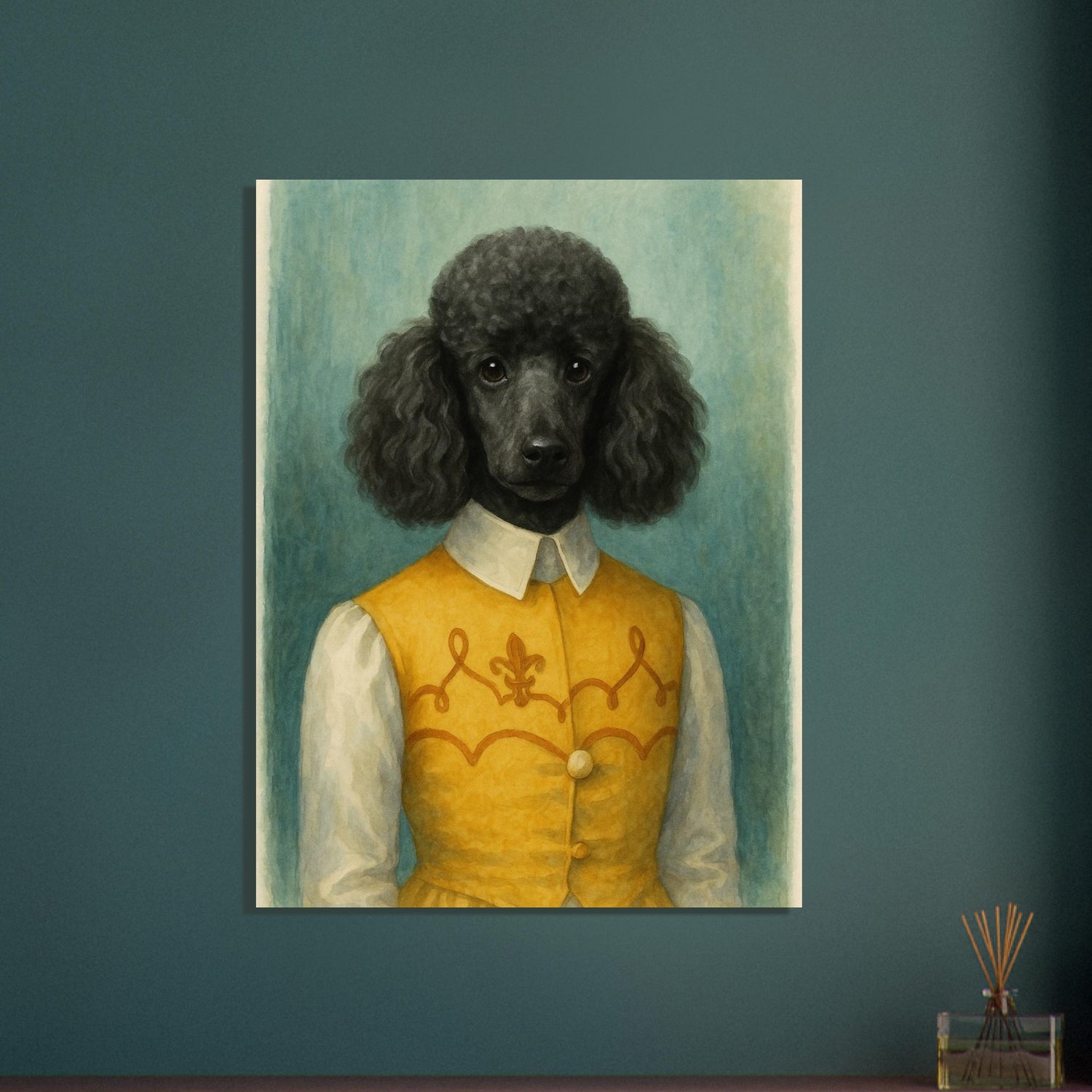 Noble Nuzzles – Elegant Poodle Portrait Poster (A3 Size | Vertical | Textured Art Print | Wall Art) 75x100 cm 30x40″