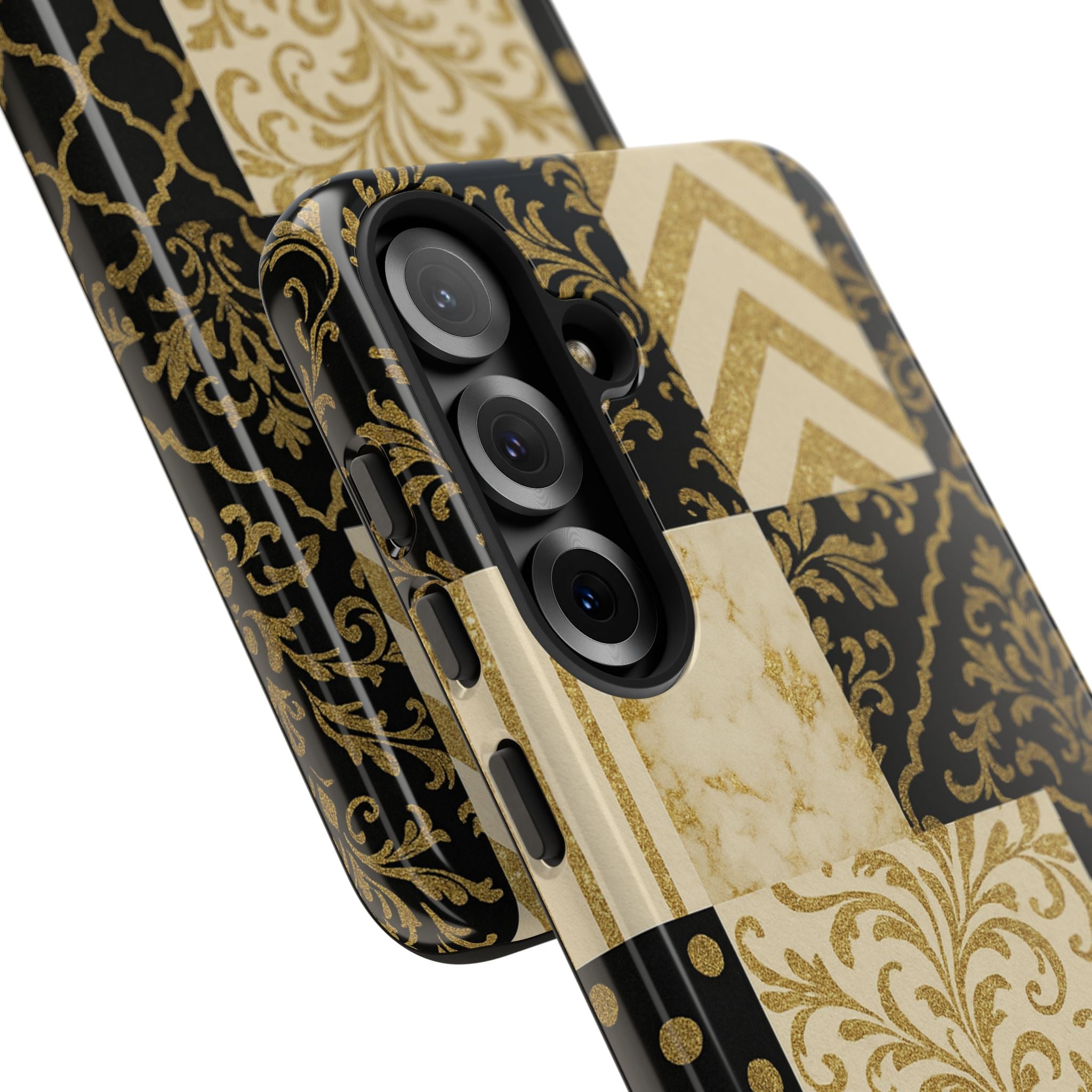 Phone Case, Luxury Black and Gold Festive Design for Christmas Gift, Holiday Decor, Tough Cases, Winter Celebration, Elegant iPhone Cover