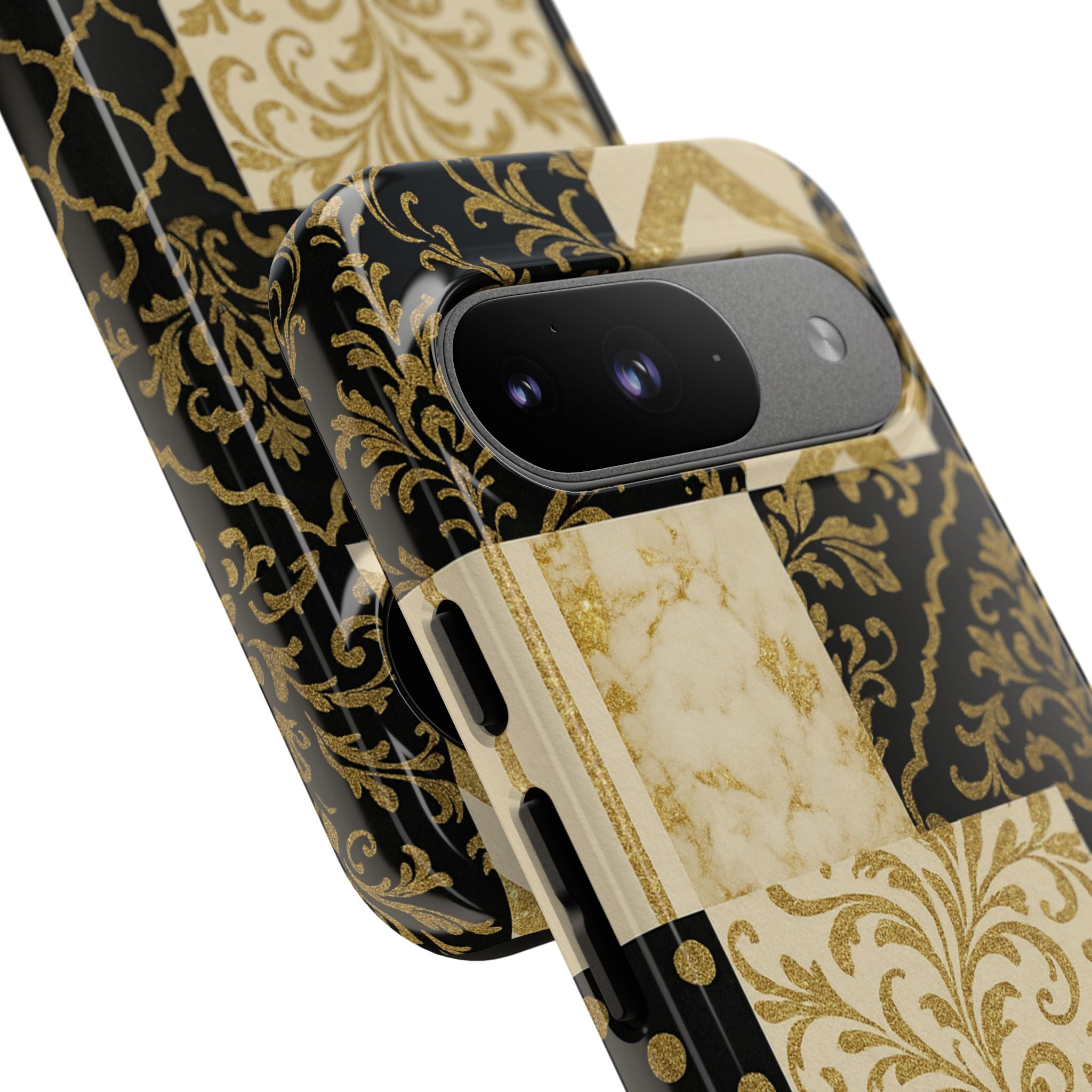 Phone Case, Luxury Black and Gold Festive Design for Christmas Gift, Holiday Decor, Tough Cases, Winter Celebration, Elegant iPhone Cover