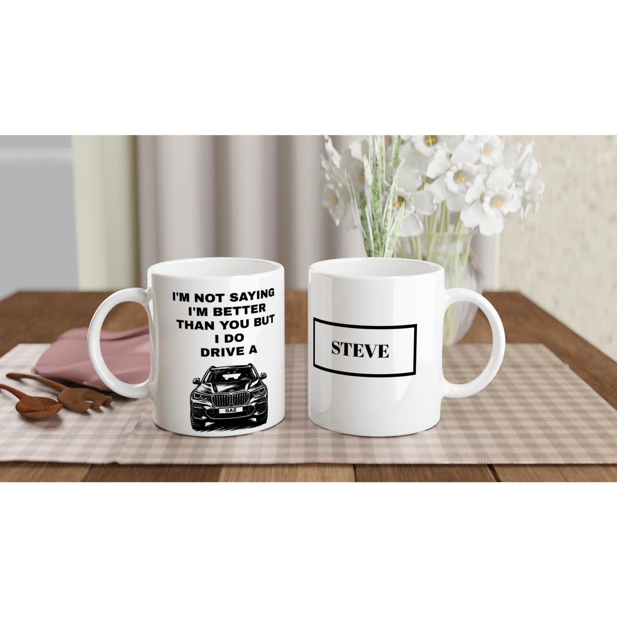 Personalized BMW X1 Mug - Custom SUV Lover Coffee Cup - 11oz Ceramic Gift