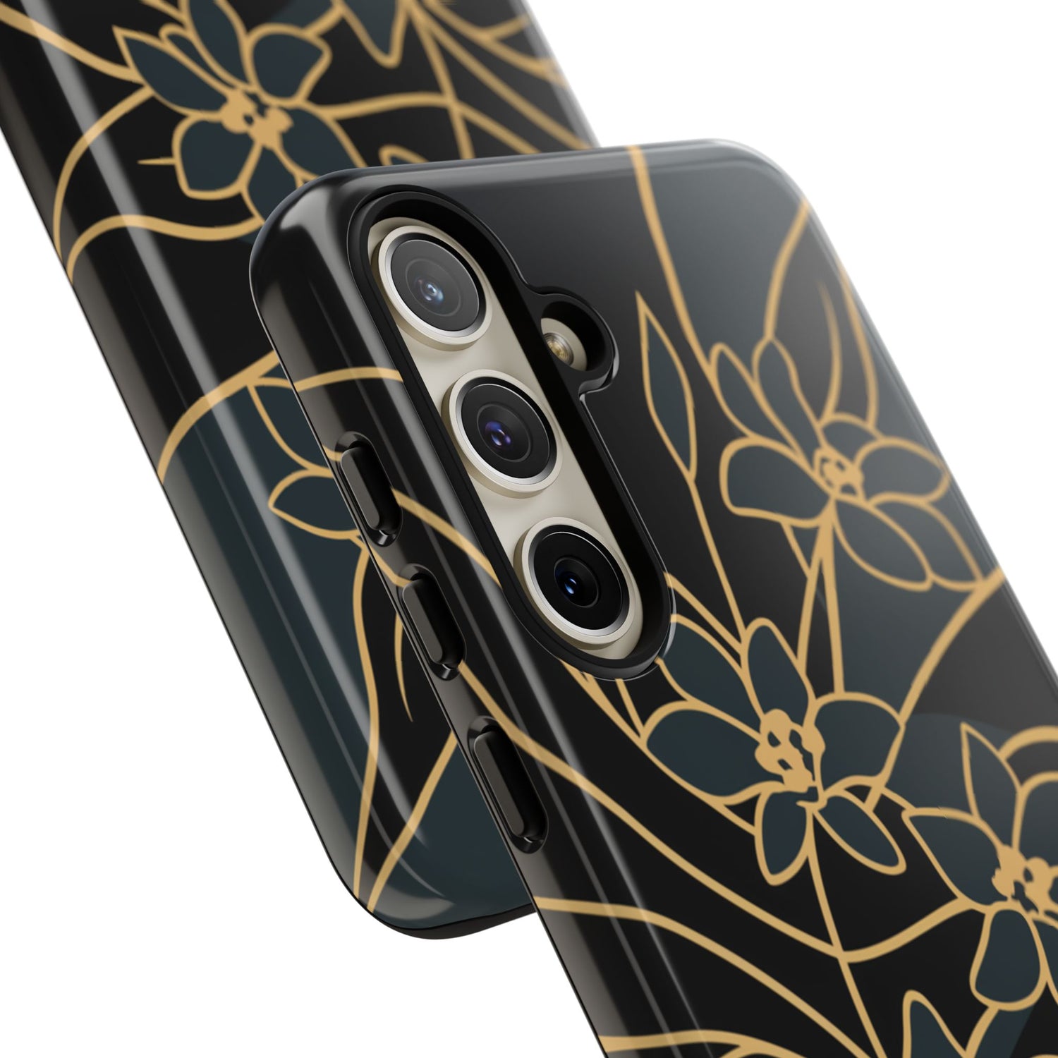 Golden Bloom - Elegant Floral Line Art Phone Case