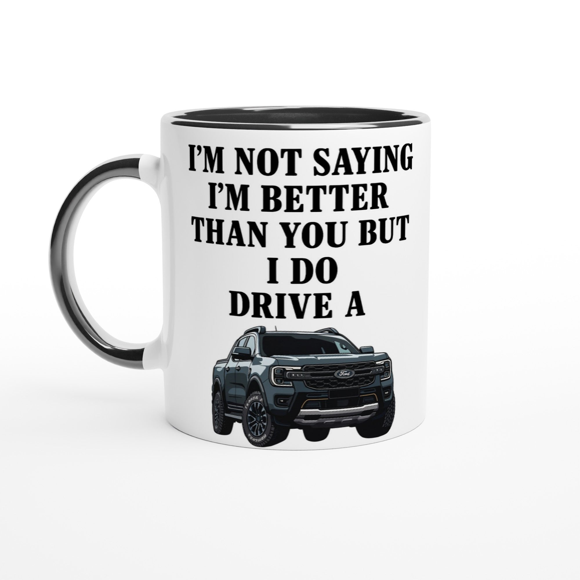Personalized Ford Ranger Wildtrak Mug - Custom Offroad Car Lover Gift | 11oz Ceramic - Colorful Design Ceramic Black