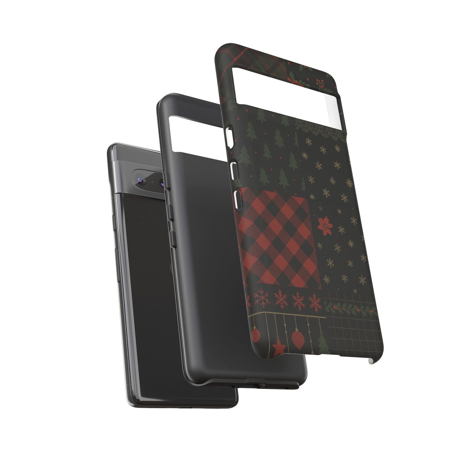 Black Festive Phone Case - Christmas Phone Cover - Tough Design
