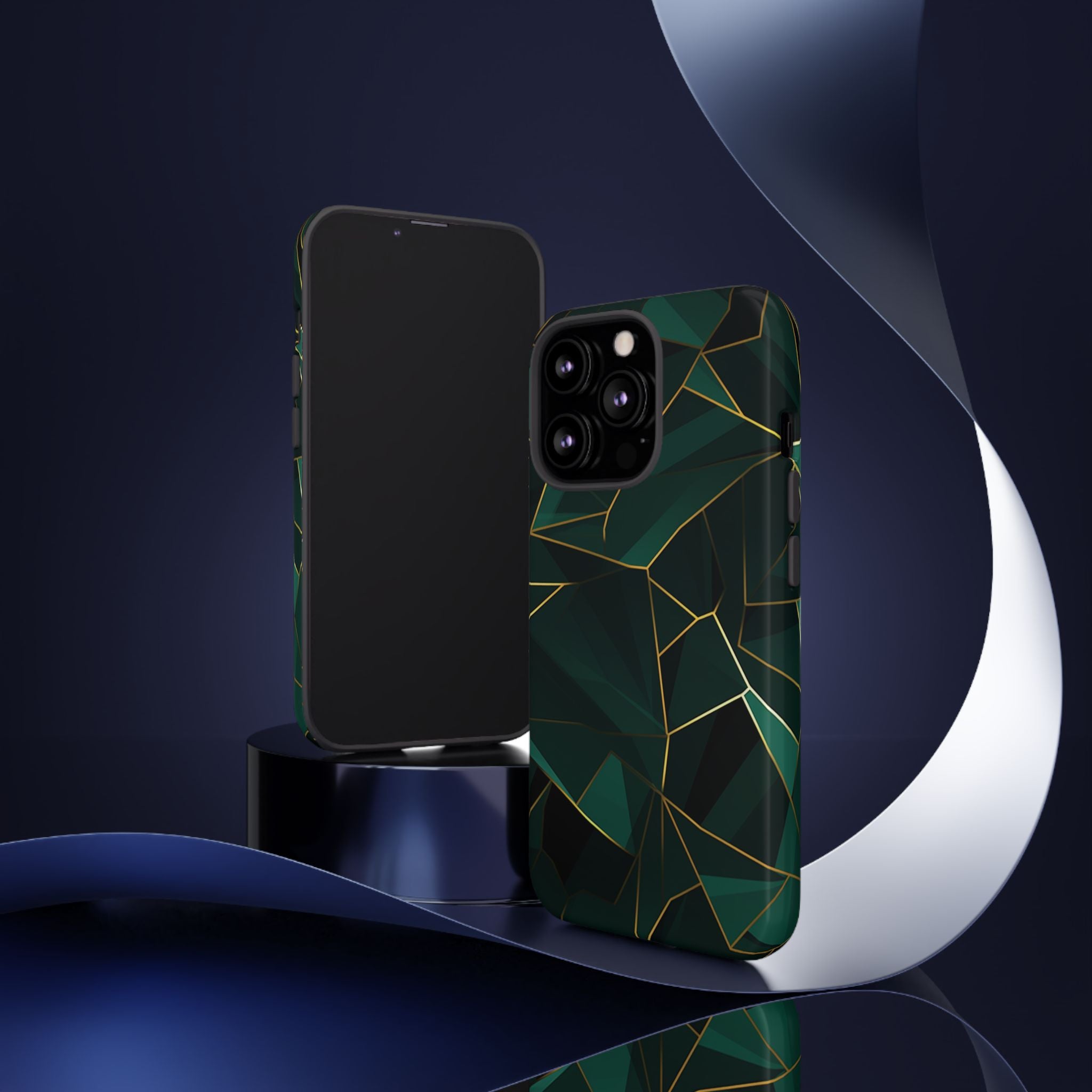 Emerald Veil - Geometric Luxe Phone Case