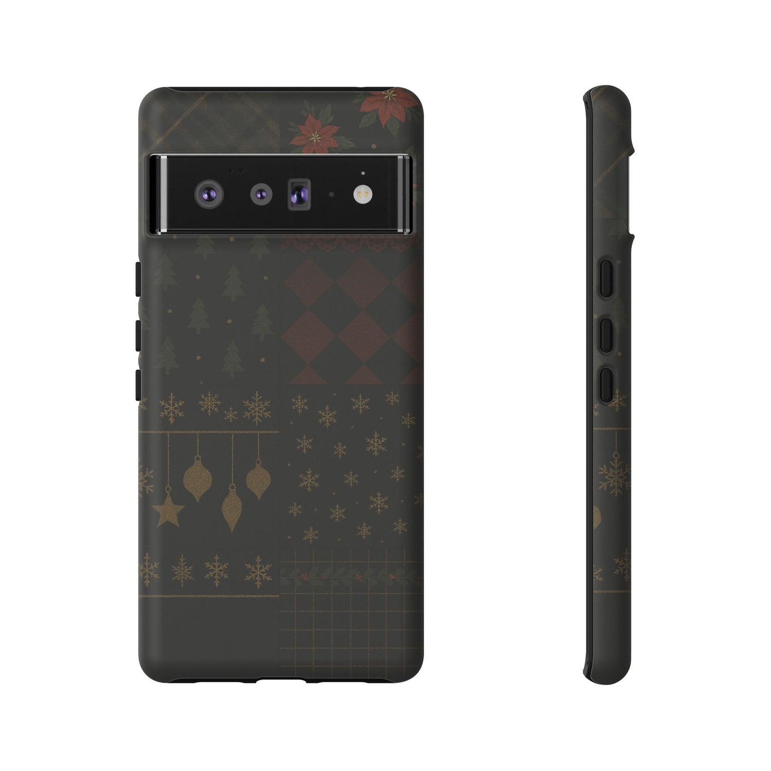 Black Luxury Phone Case for Christmas Festive Season - Tough design Google Pixel 6 Pro Matte