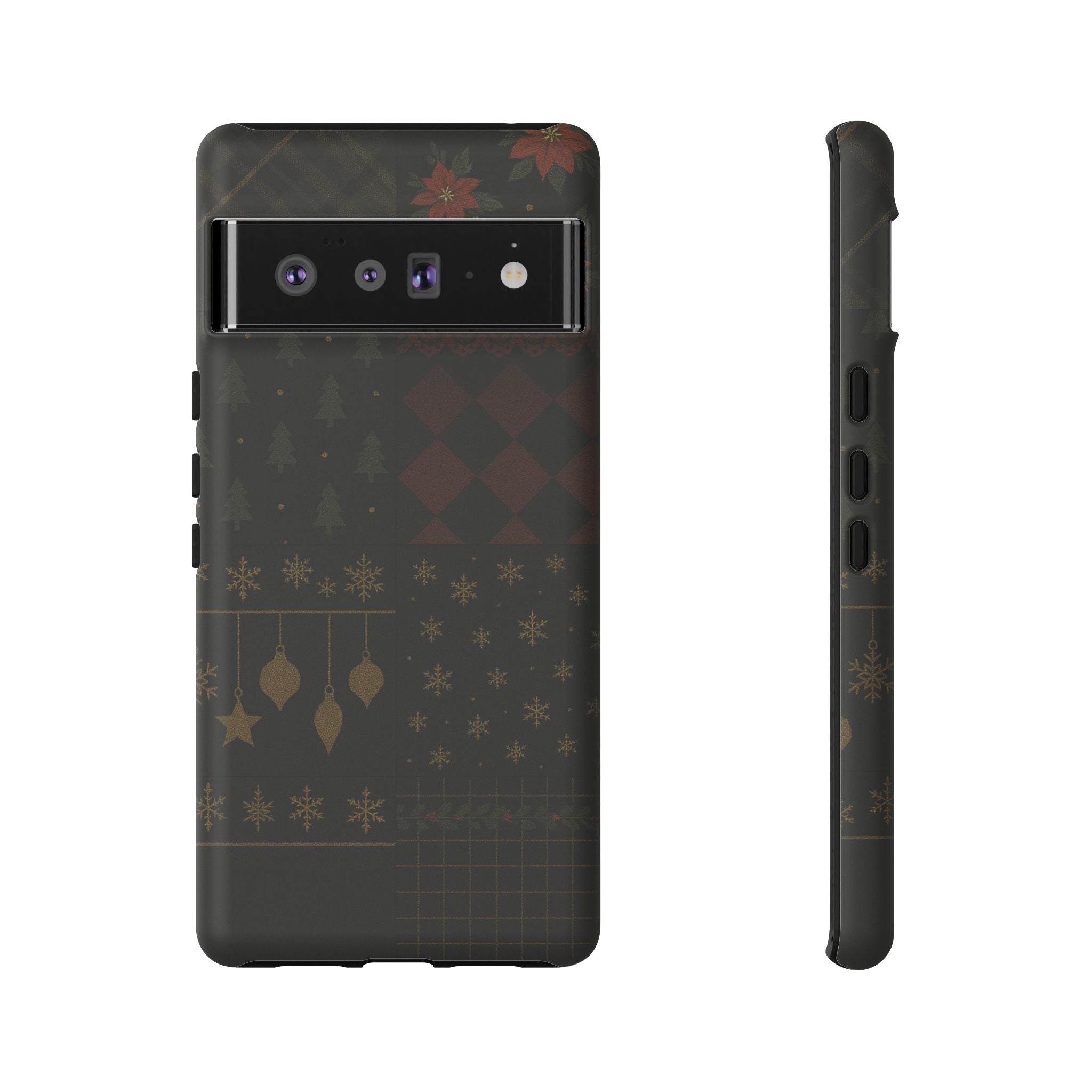 Black Luxury Phone Case for Christmas Festive Season - Tough design Google Pixel 6 Pro Matte