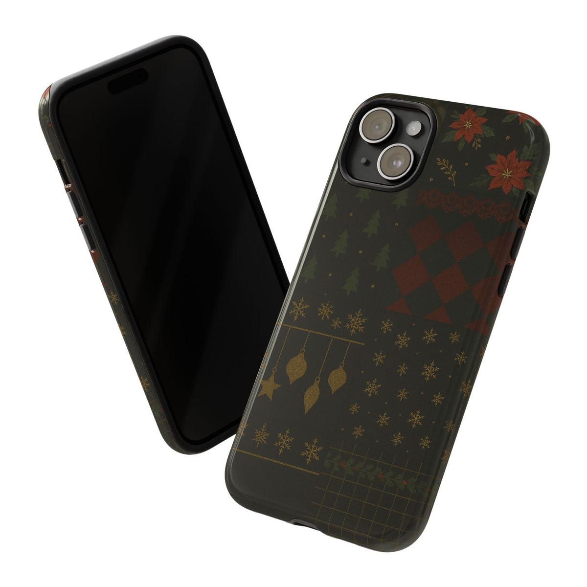 Black Luxury Phone Case for Christmas Festive Season - Tough design
