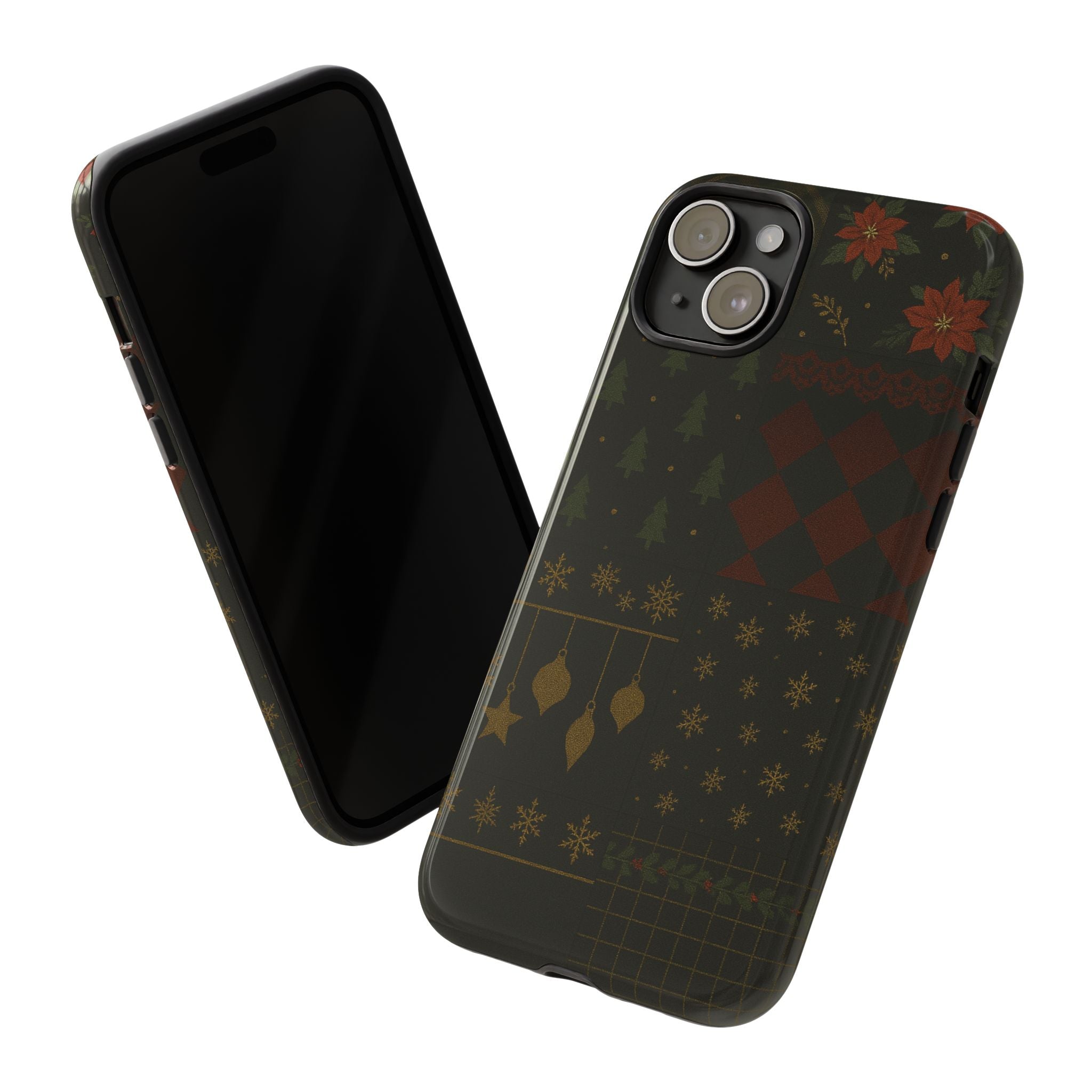 Black Luxury Phone Case for Christmas Festive Season - Tough design