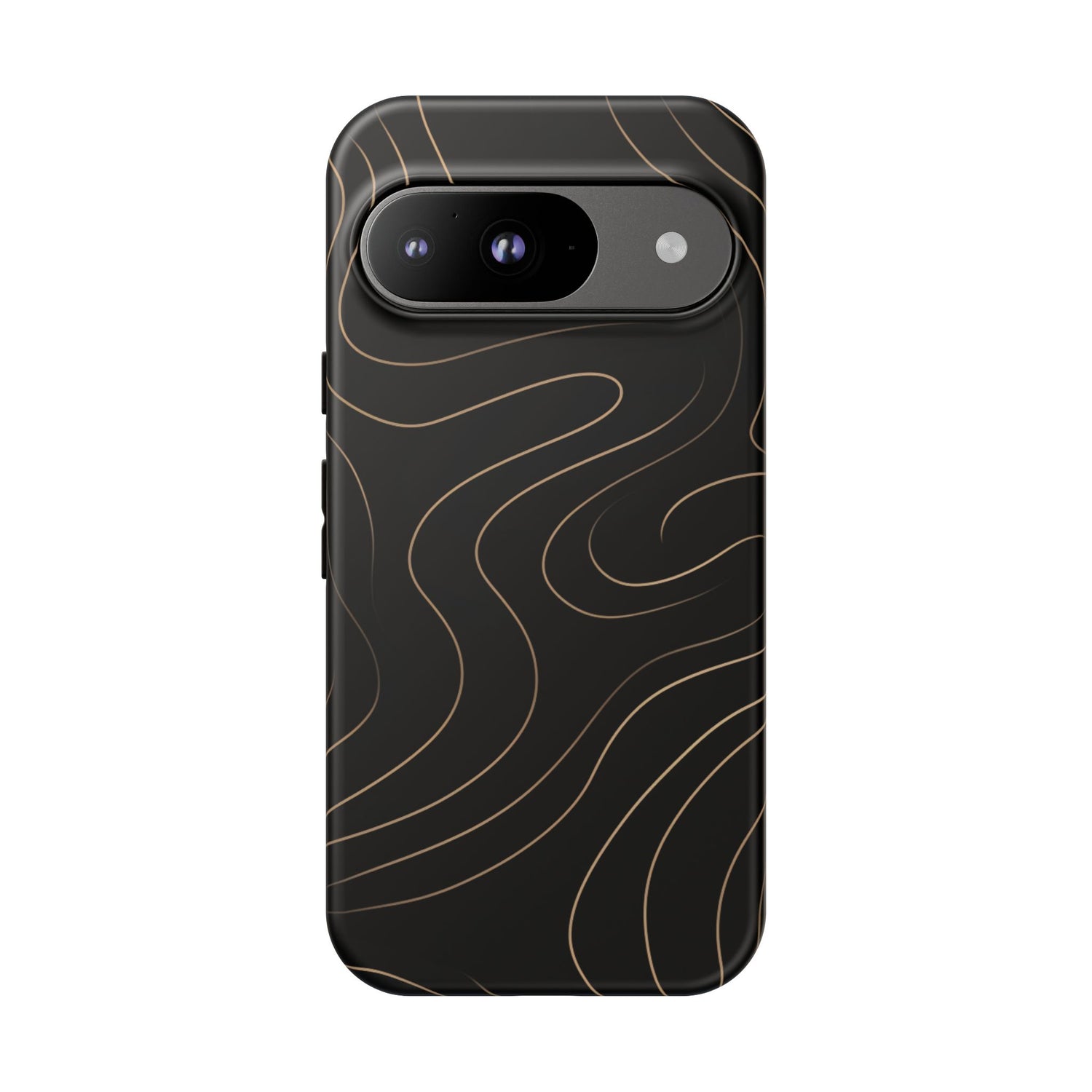 Noir Topograph - Black Minimalist Line Art Phone Case Google Pixel 9 Matte