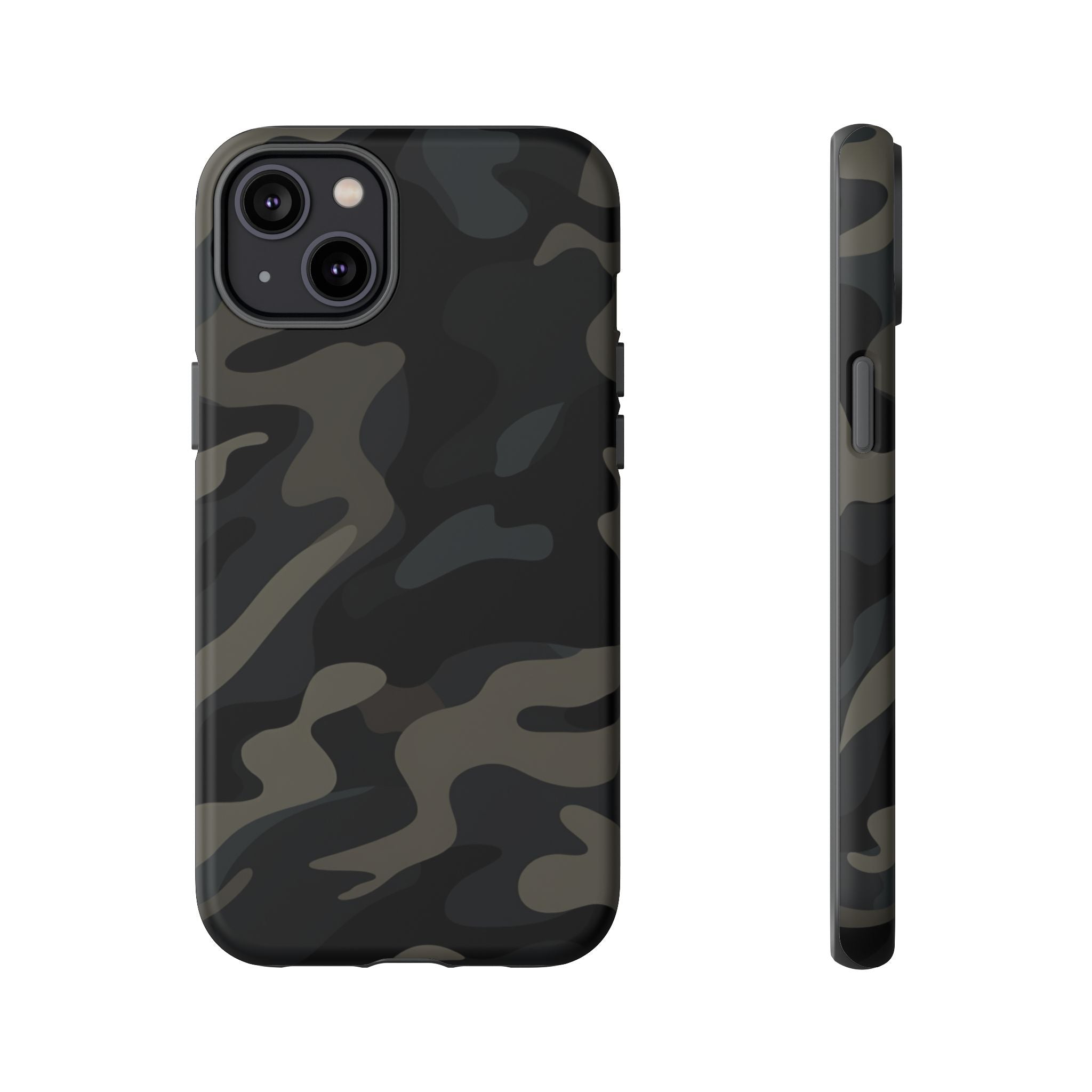 Black Camouflage Phone Case for iPhone, Samsung and Google Pixel iPhone 14 Plus Matte