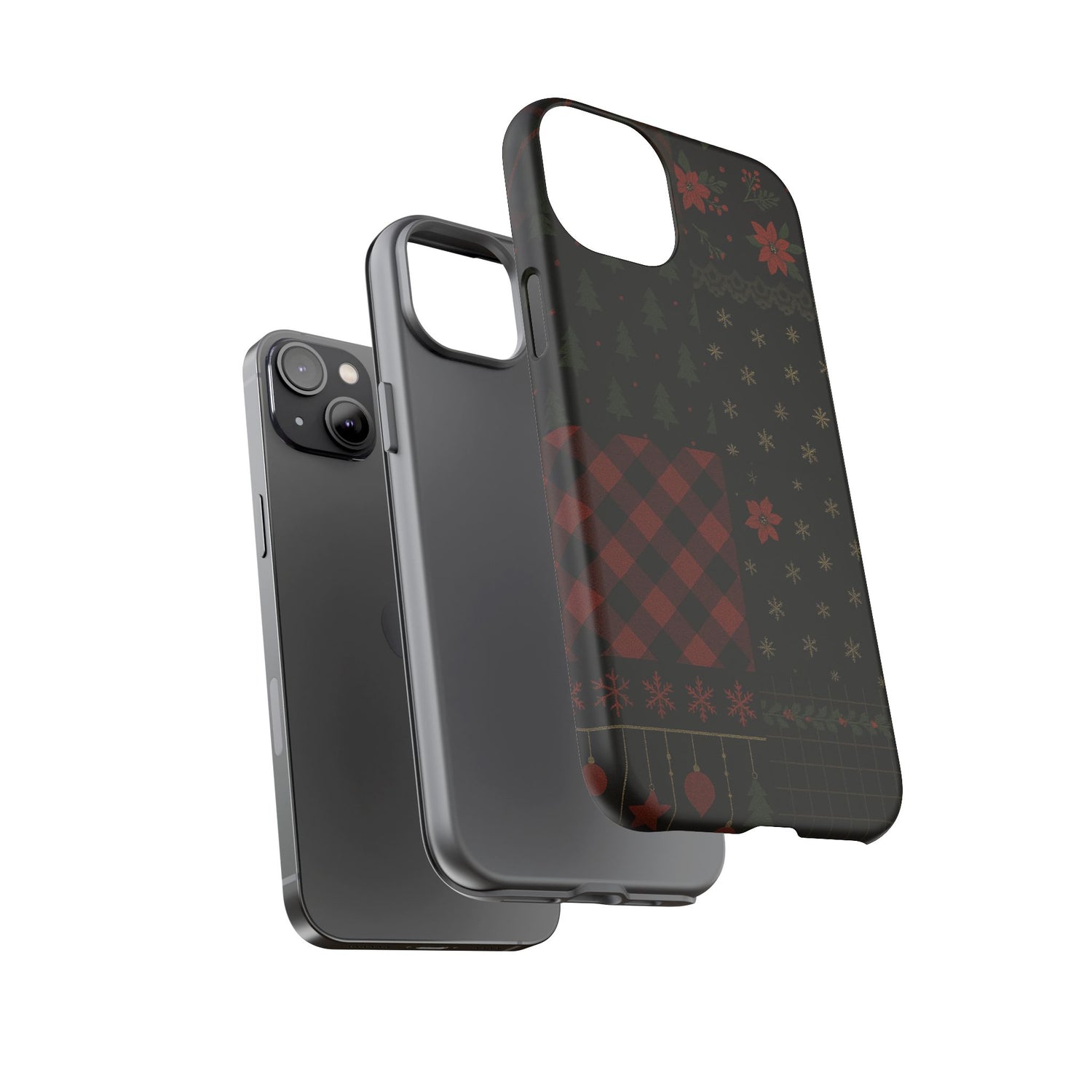 Black Festive Phone Case - Christmas Phone Cover - Tough Design