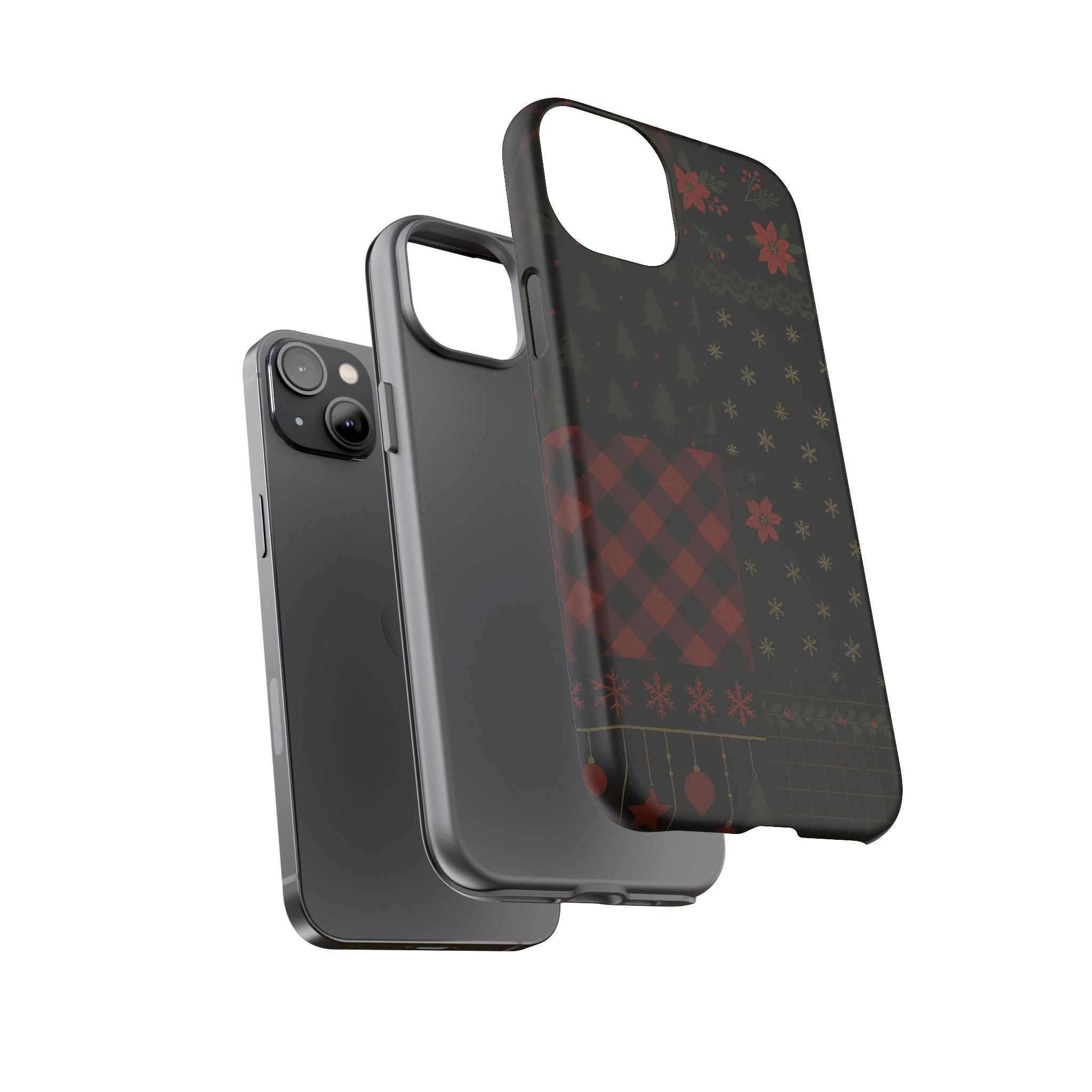 Black Festive Phone Case - Christmas Phone Cover - Tough Design