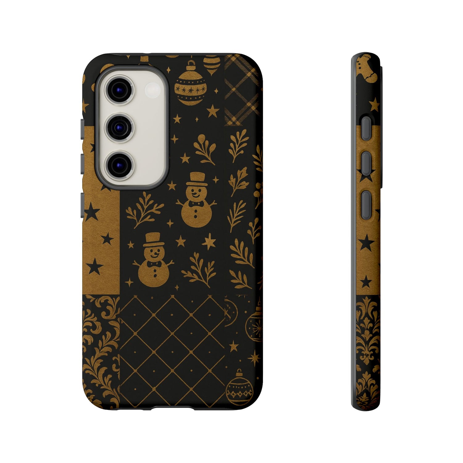 Black Festive Phone Case | Christmas Gift | Holiday Decor | Snowman Design | Tough Cases | Winter Celebration Samsung Galaxy S23 Matte