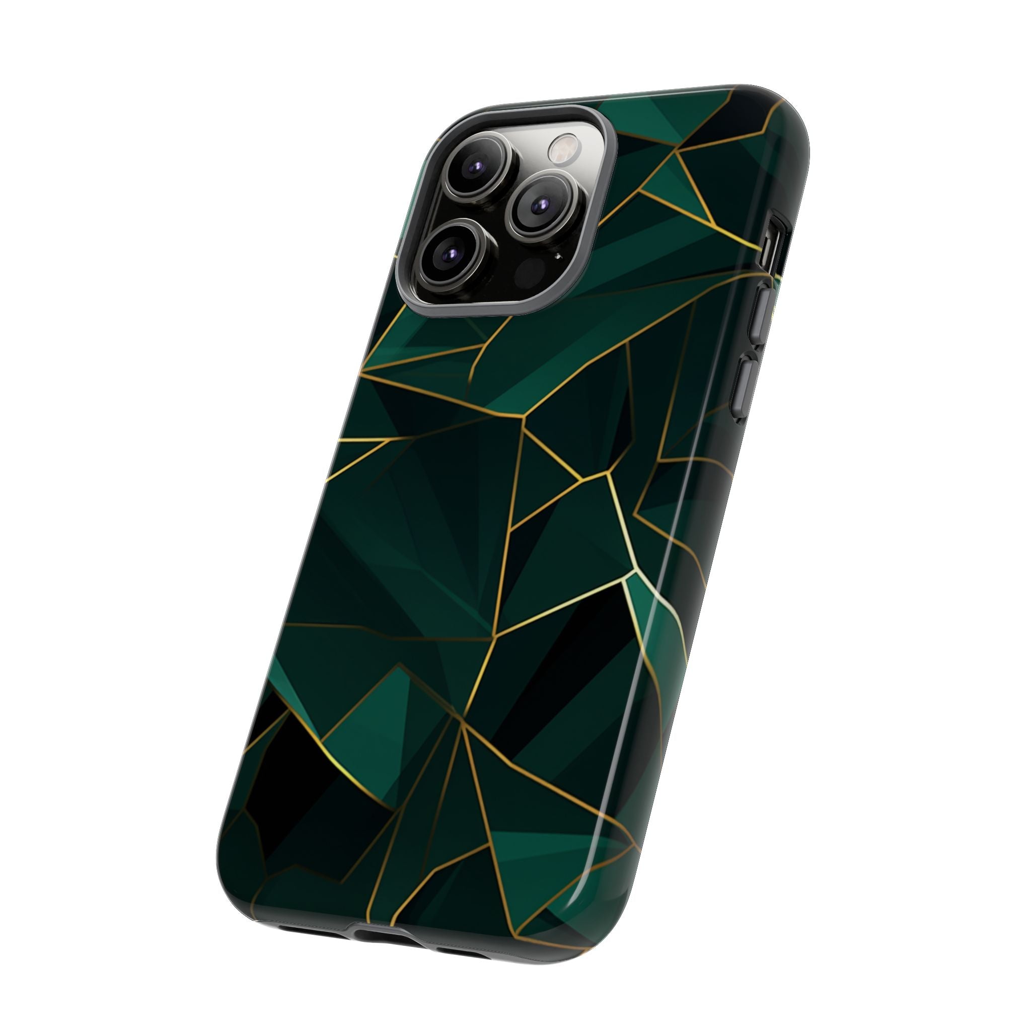Emerald Veil - Geometric Luxe Phone Case