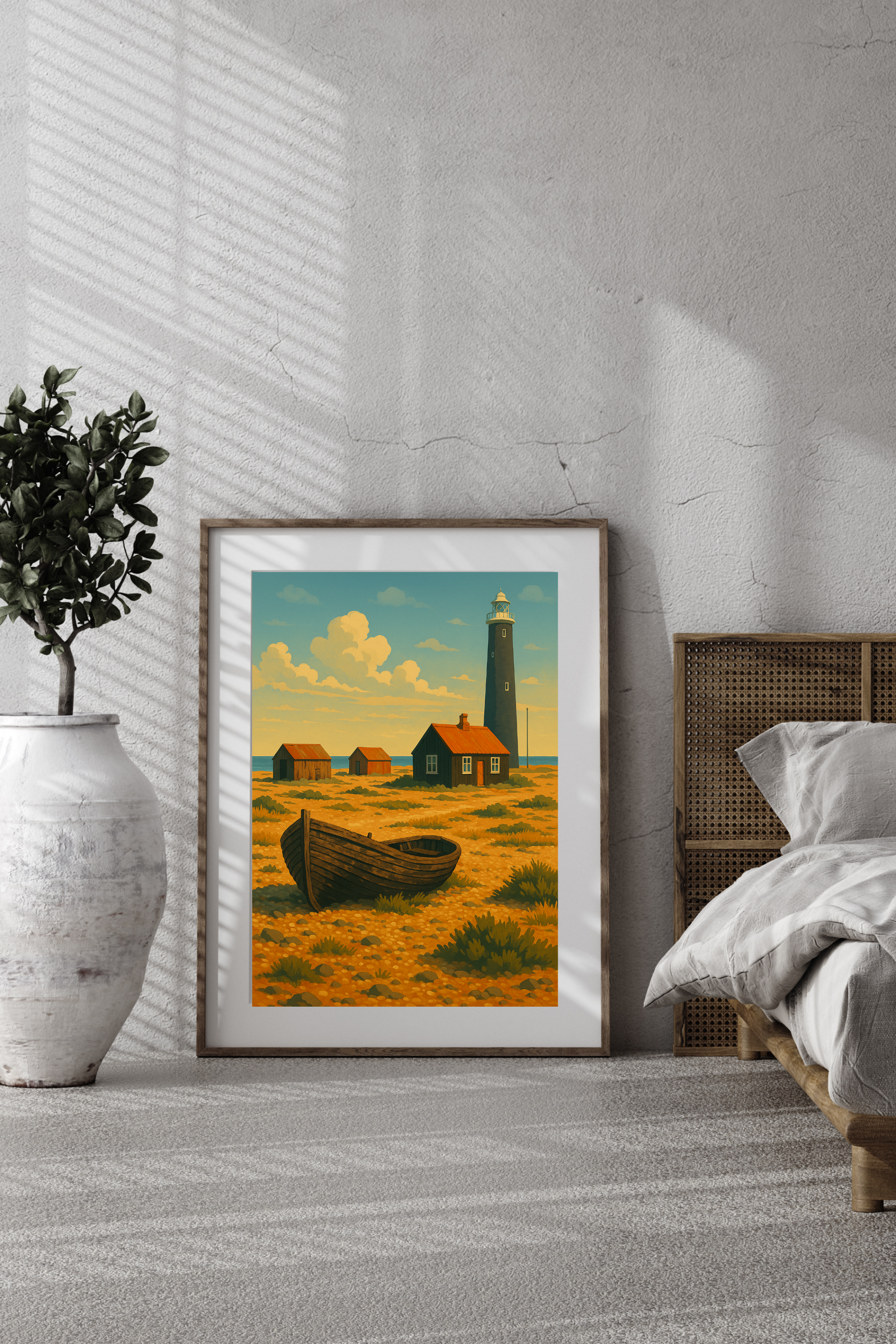Dungeness Kent Beach Watercolor Print - Wall Art England