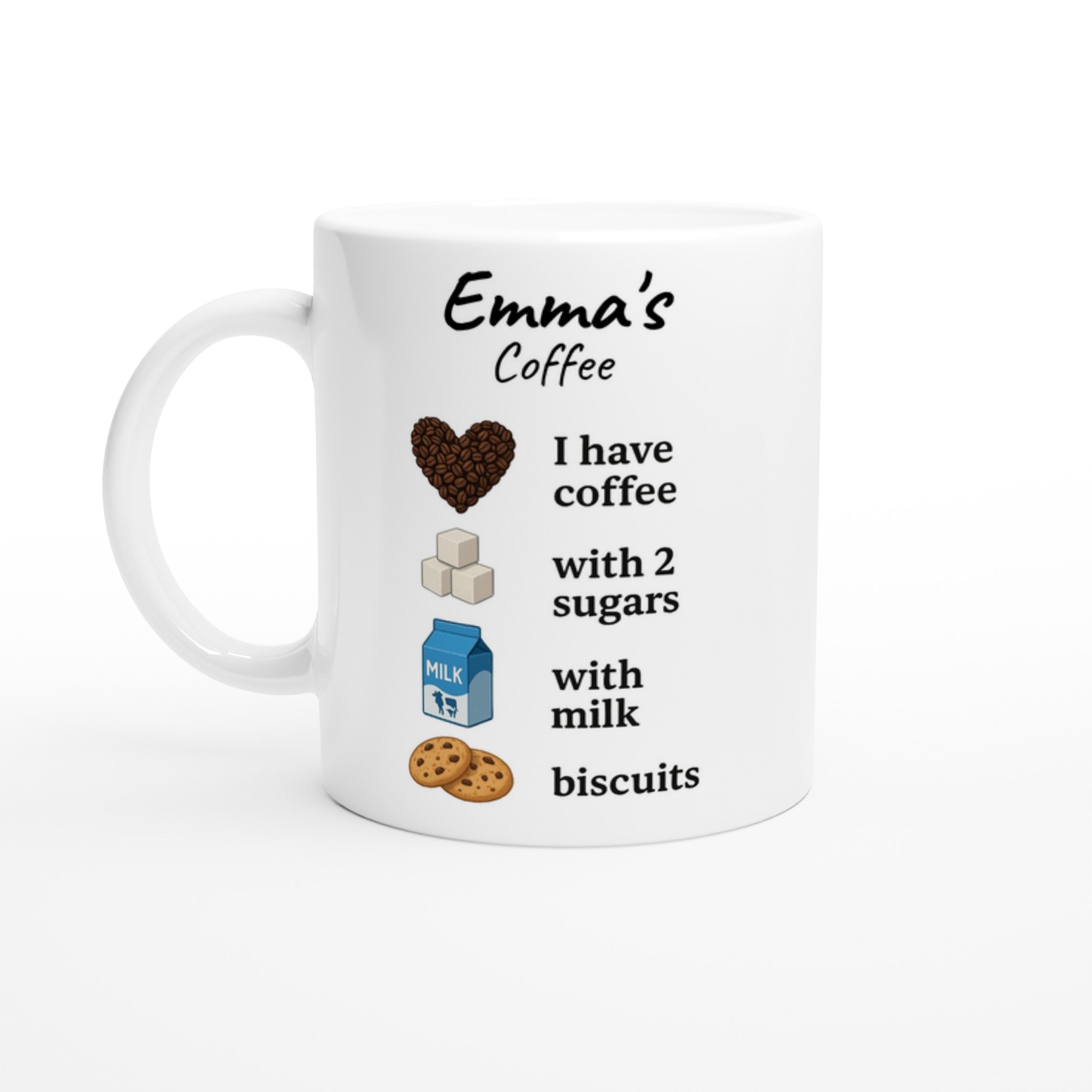 Personalized Coffee Mug - Custom Name Mug with Colorful Rim - Perfect Gift for Coffee Lovers