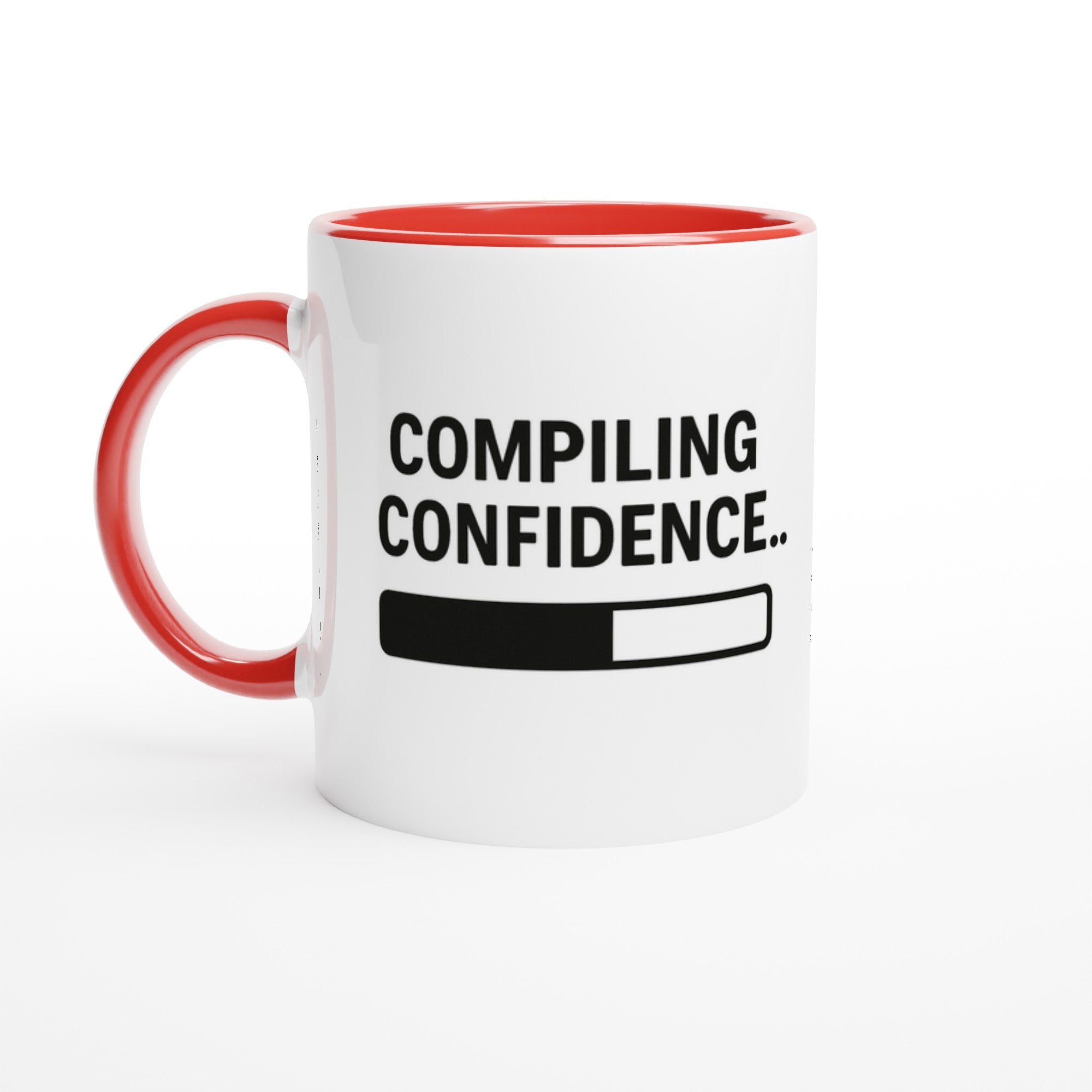 Compiling Confidence Mug - Fun Gift for Young Coders & Tech Wizards - Dishwasher Safe Ceramic 11oz Ceramic Red