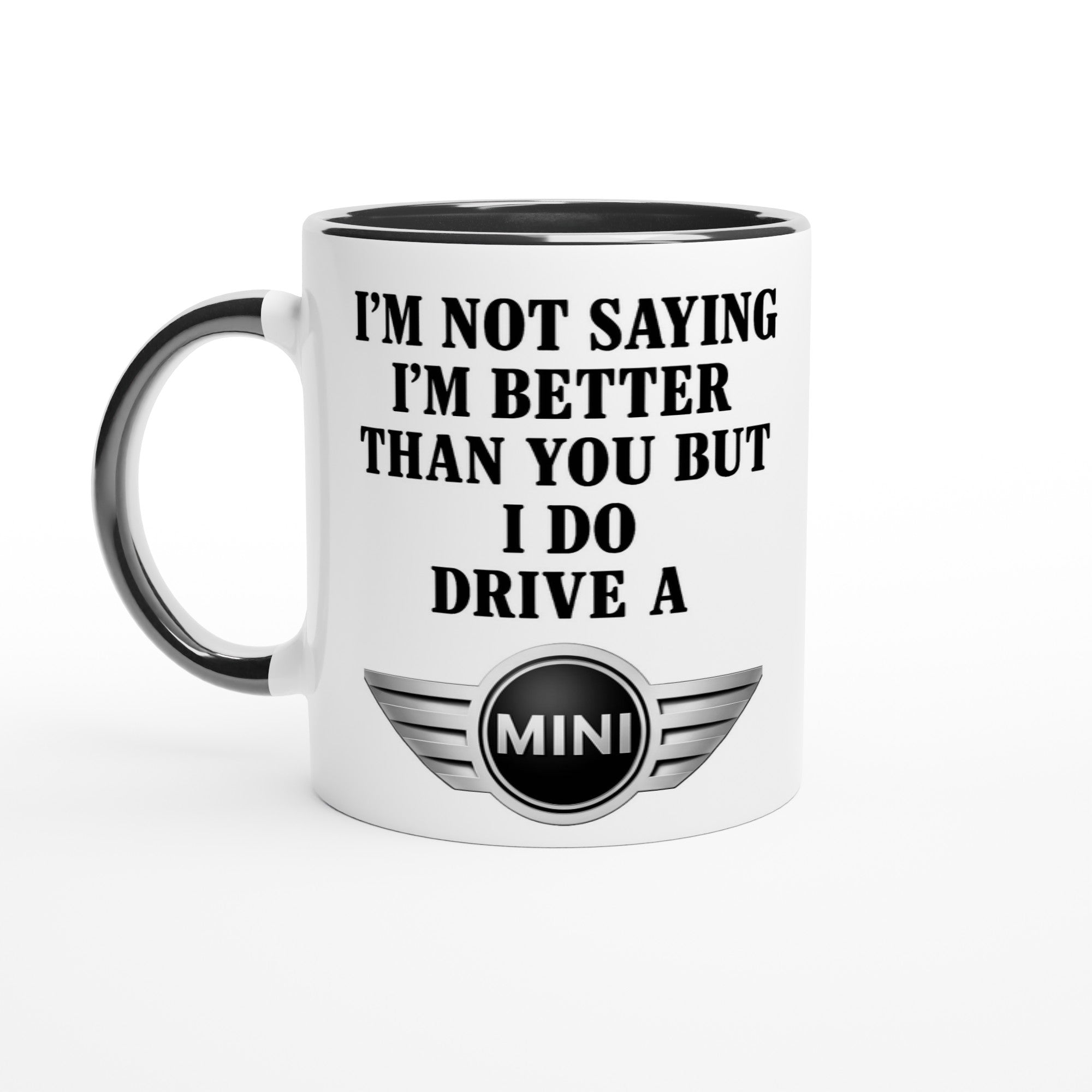 Mini Driver Mug - Funny 11oz Coffee Cup Gift for Car Enthusiasts Ceramic Black