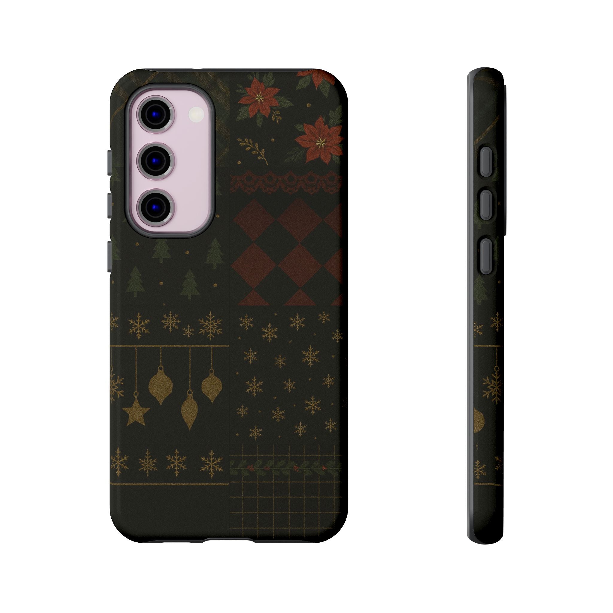 Black Luxury Phone Case for Christmas Festive Season - Tough design Samsung Galaxy S23 Plus Glossy