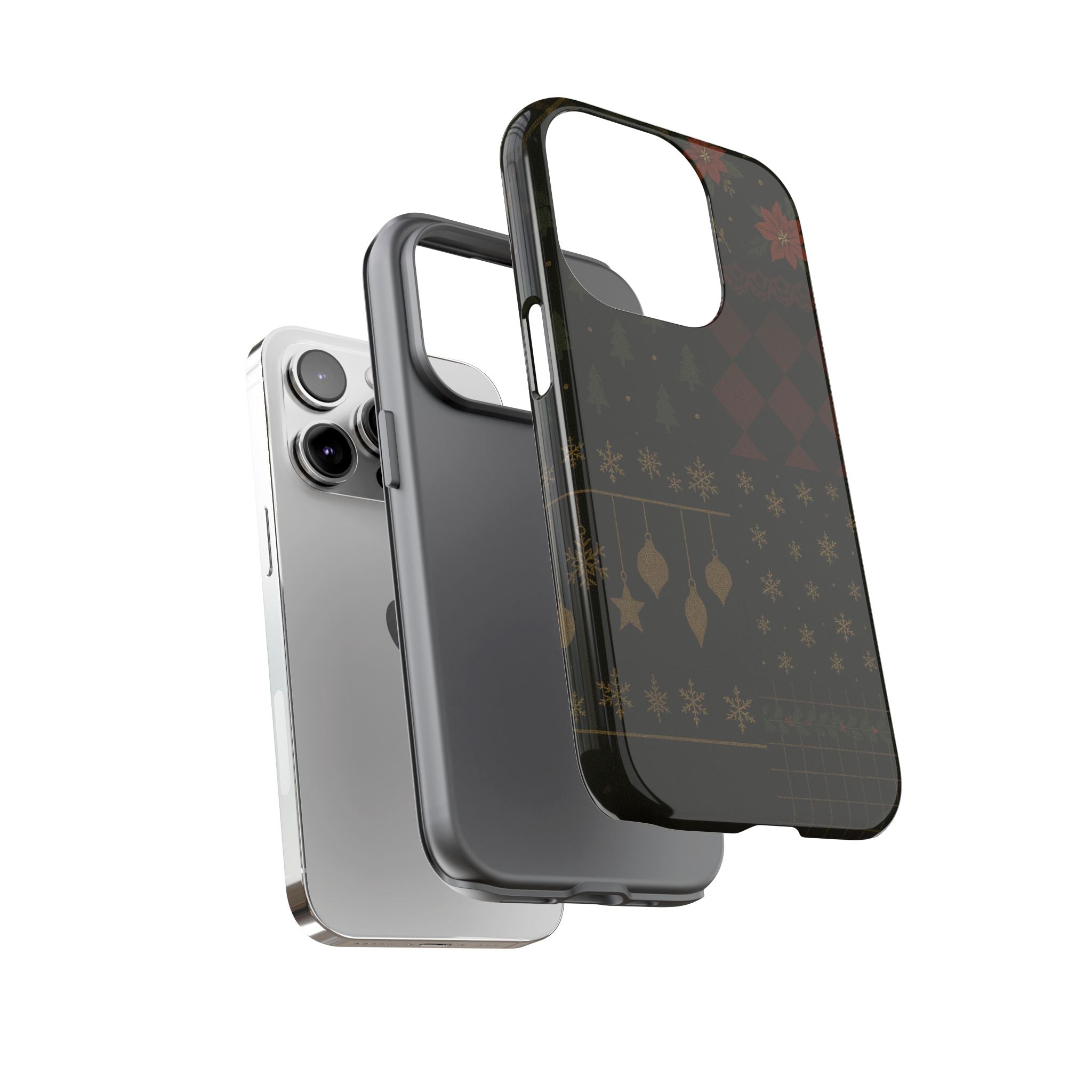 Black Luxury Phone Case for Christmas Festive Season - Tough design