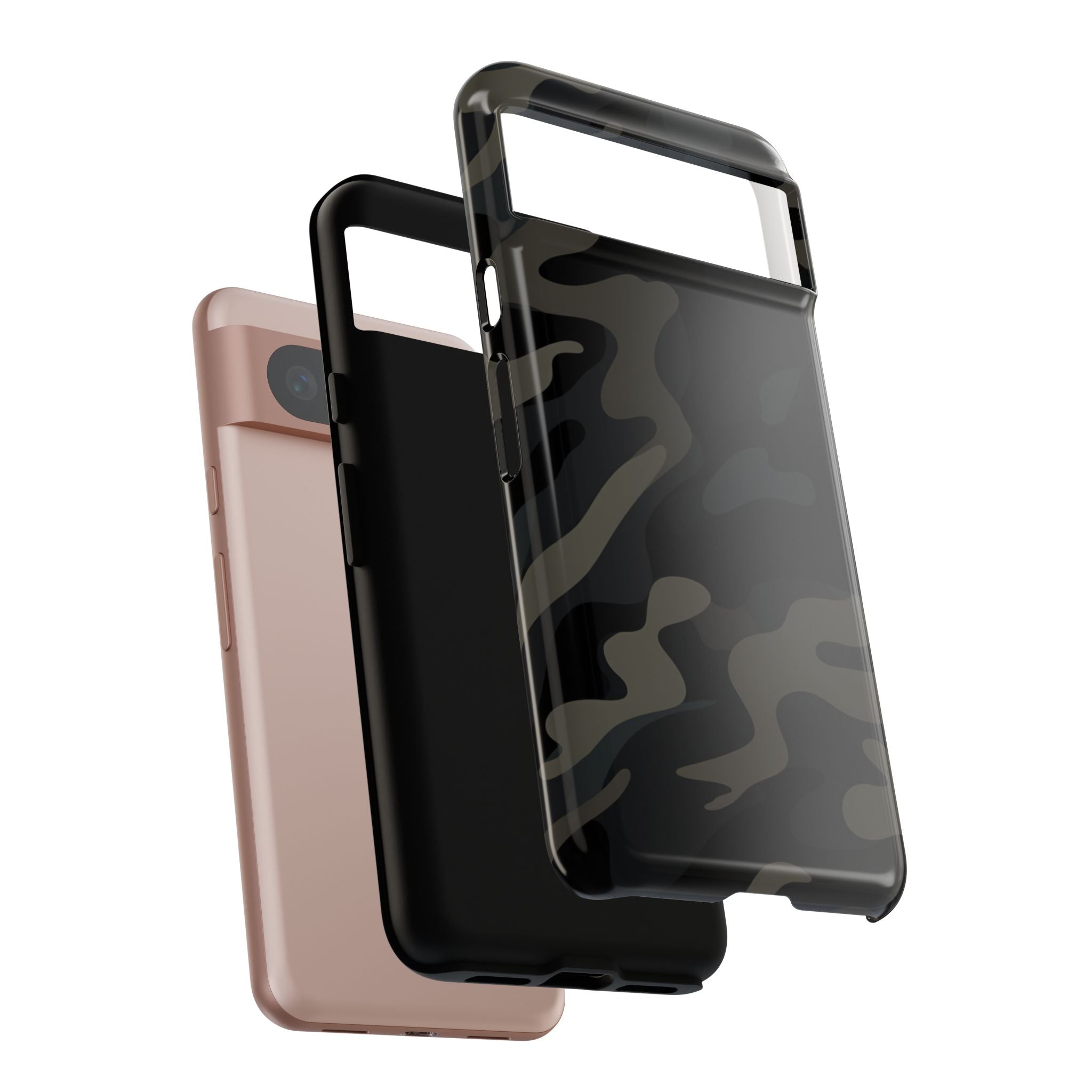 Black Camouflage Phone Case for iPhone, Samsung and Google Pixel