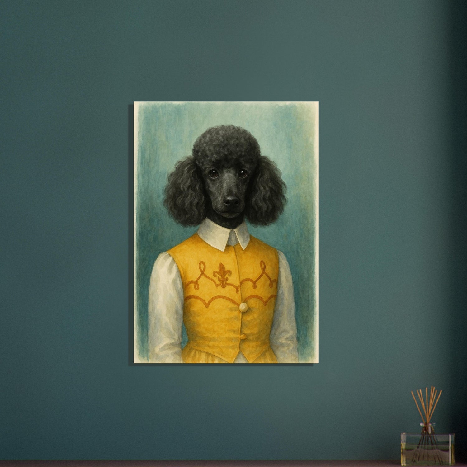 Noble Nuzzles – Elegant Poodle Portrait Poster (A3 Size | Vertical | Textured Art Print | Wall Art) A1 (59.4 x 84.1 cm)