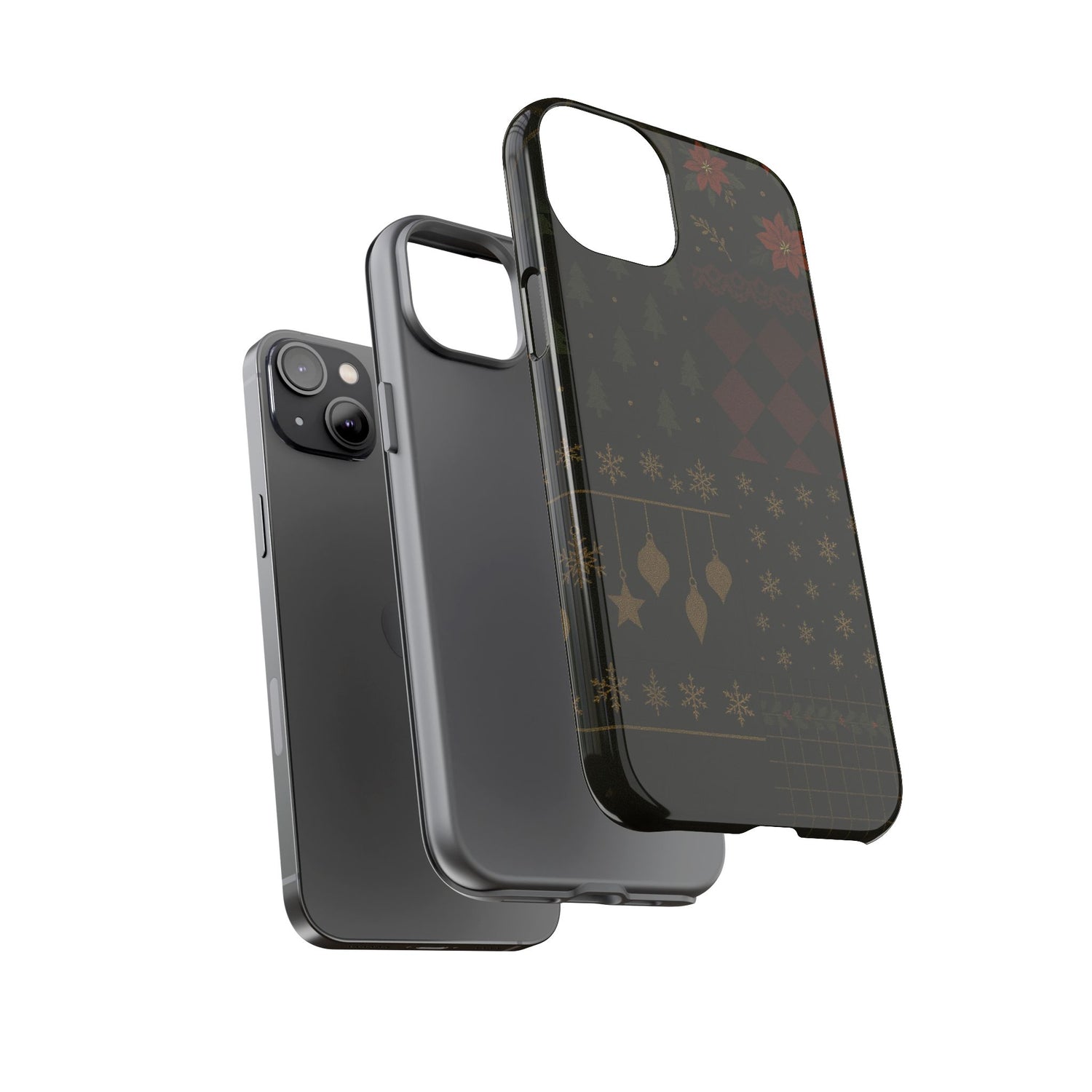 Black Luxury Phone Case for Christmas Festive Season - Tough design