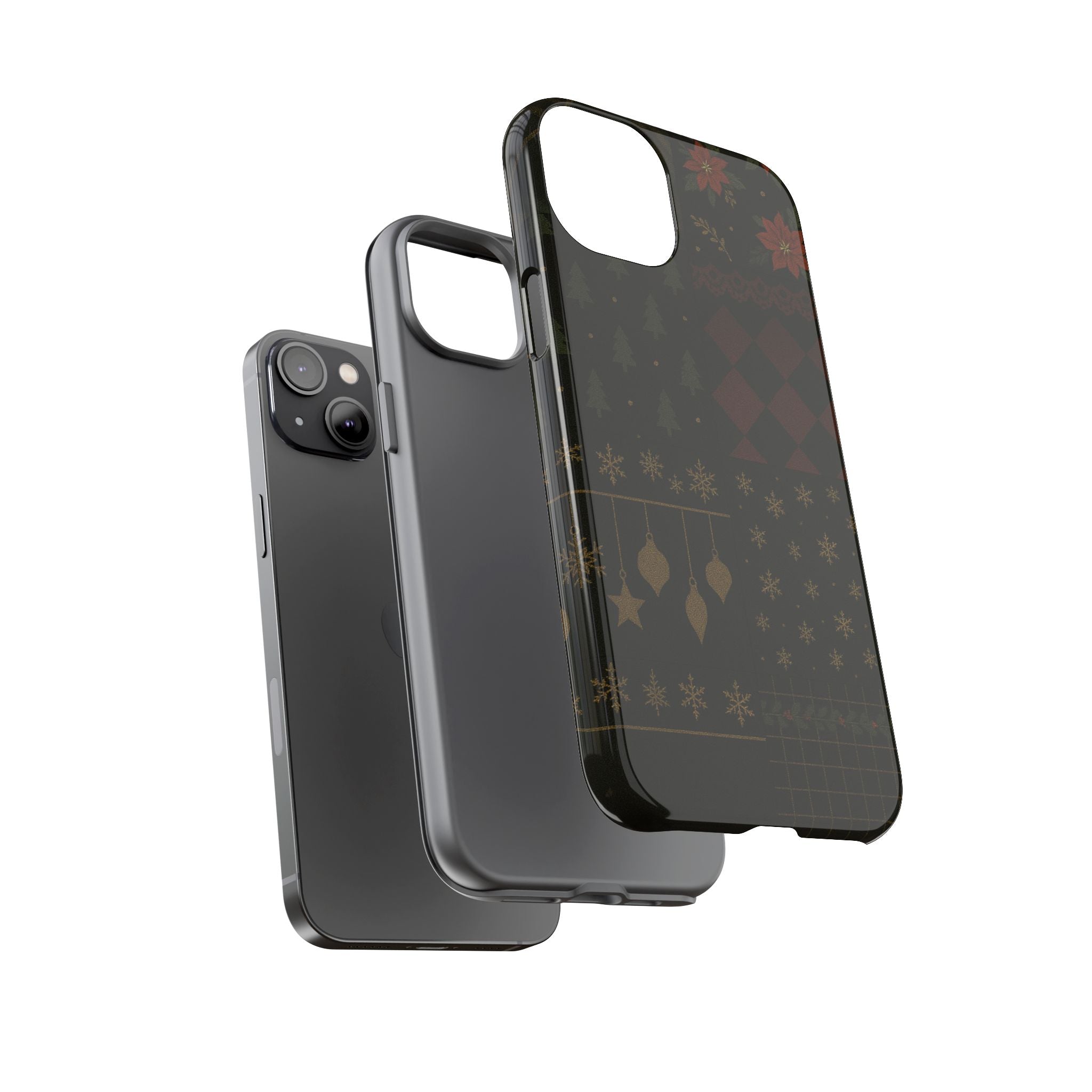 Black Luxury Phone Case for Christmas Festive Season - Tough design