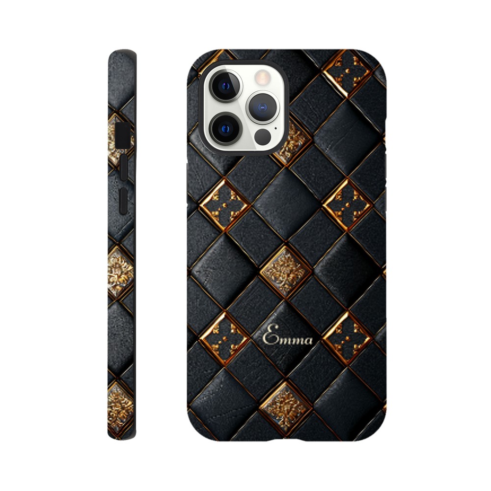 Personalized iPhone 16 and 15 Pro Max Cover,Luxury Checkers Pattern Tough Case,Custom Design,iPhone 16,15,14,13,12,11 iPhone 12 Pro Max