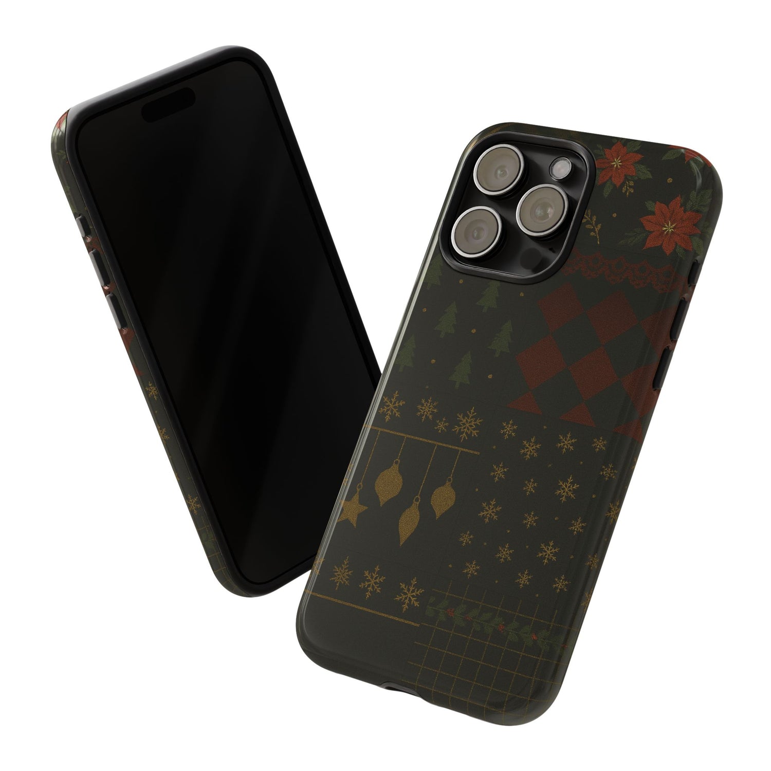 Black Luxury Phone Case for Christmas Festive Season - Tough design