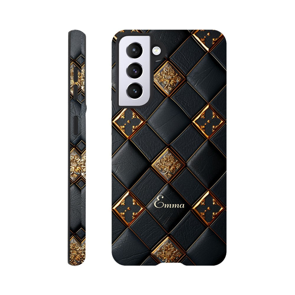 Luxury Checkers Pattern Phone Case for Samsung Galaxy S23, S22 Ultra, S21, S20, Custom Design Galaxy S21