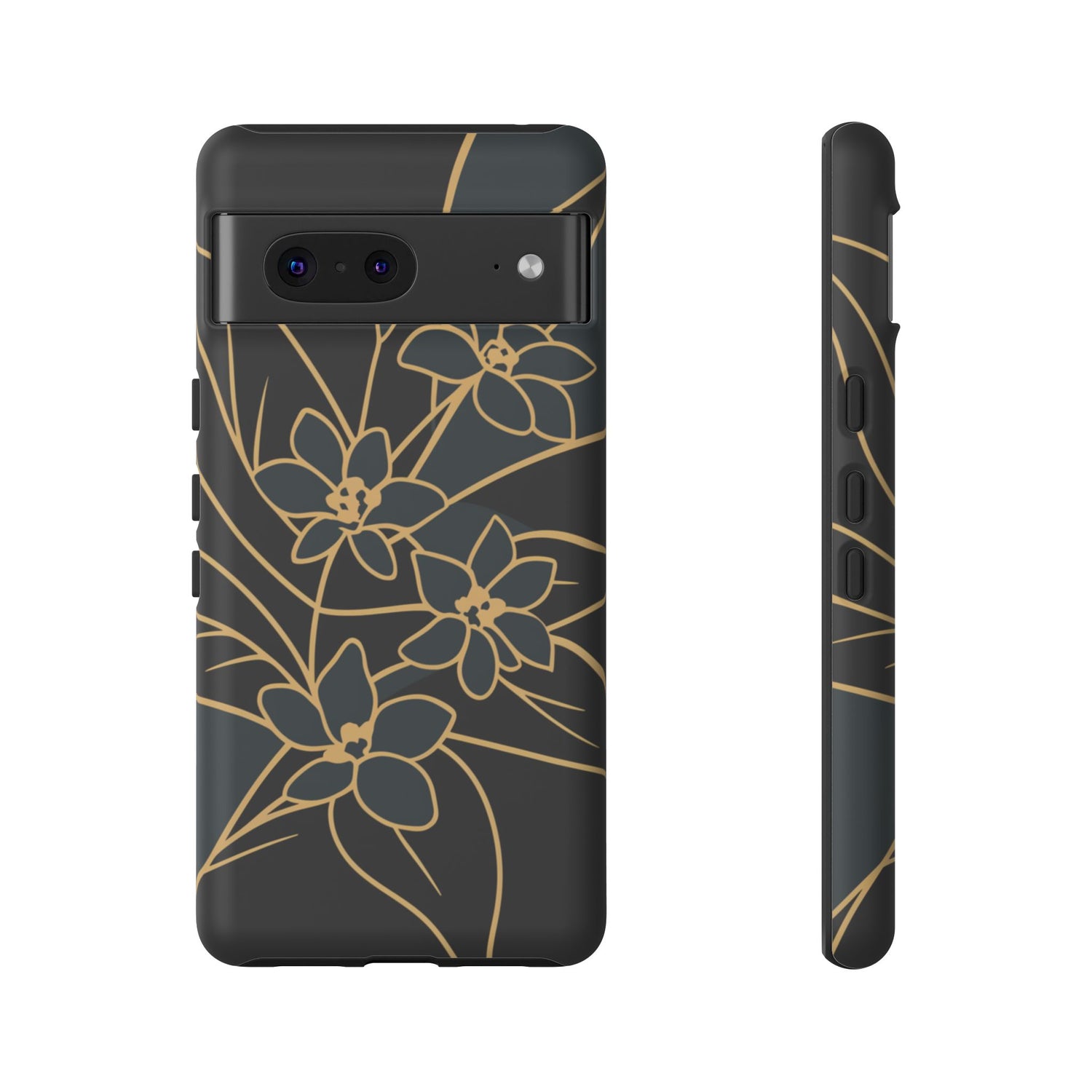 Golden Bloom - Elegant Floral Line Art Phone Case Google Pixel 7 Matte