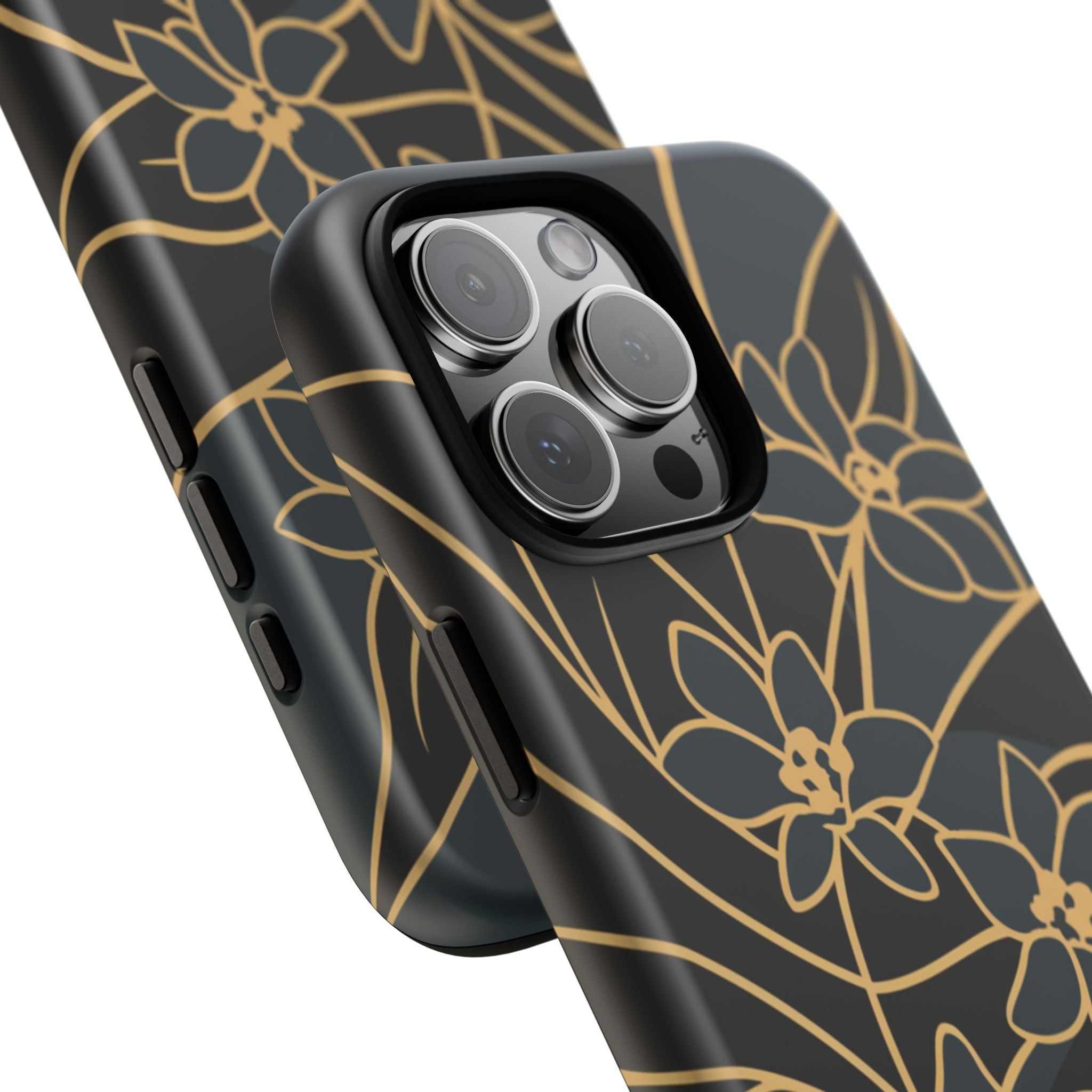 Golden Bloom - Elegant Floral Line Art Phone Case