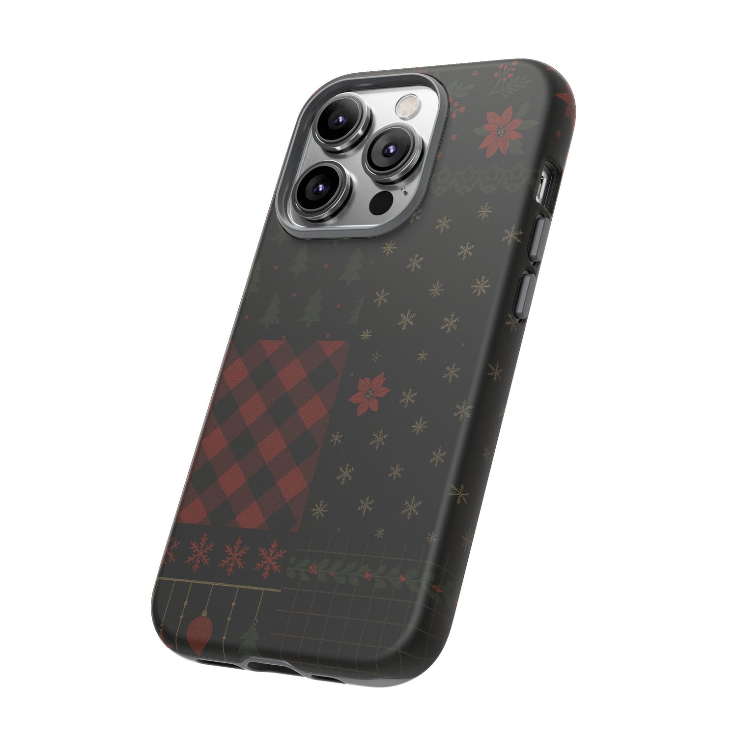 Black Festive Phone Case - Christmas Phone Cover - Tough Design