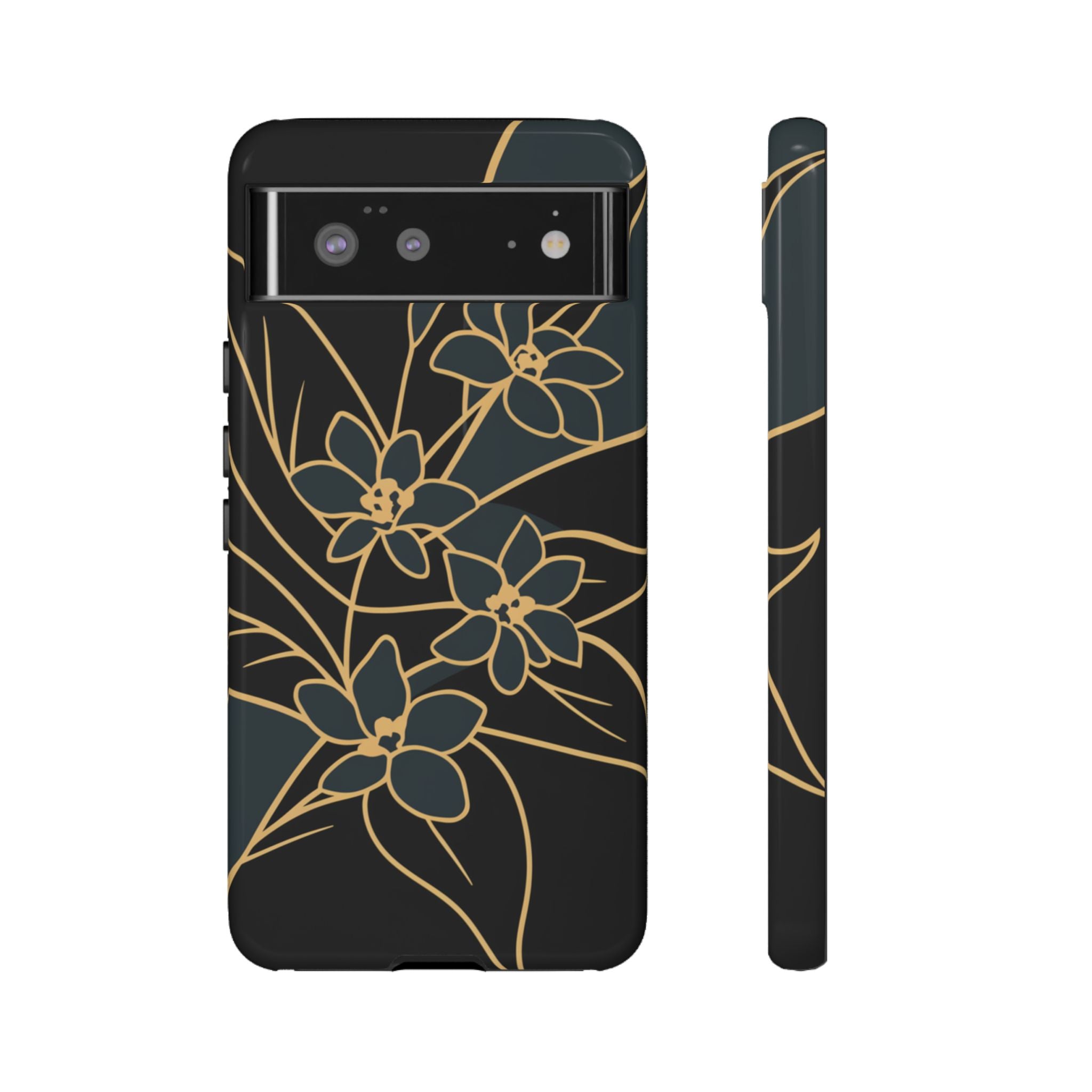 Golden Bloom - Elegant Floral Line Art Phone Case Google Pixel 6 Glossy