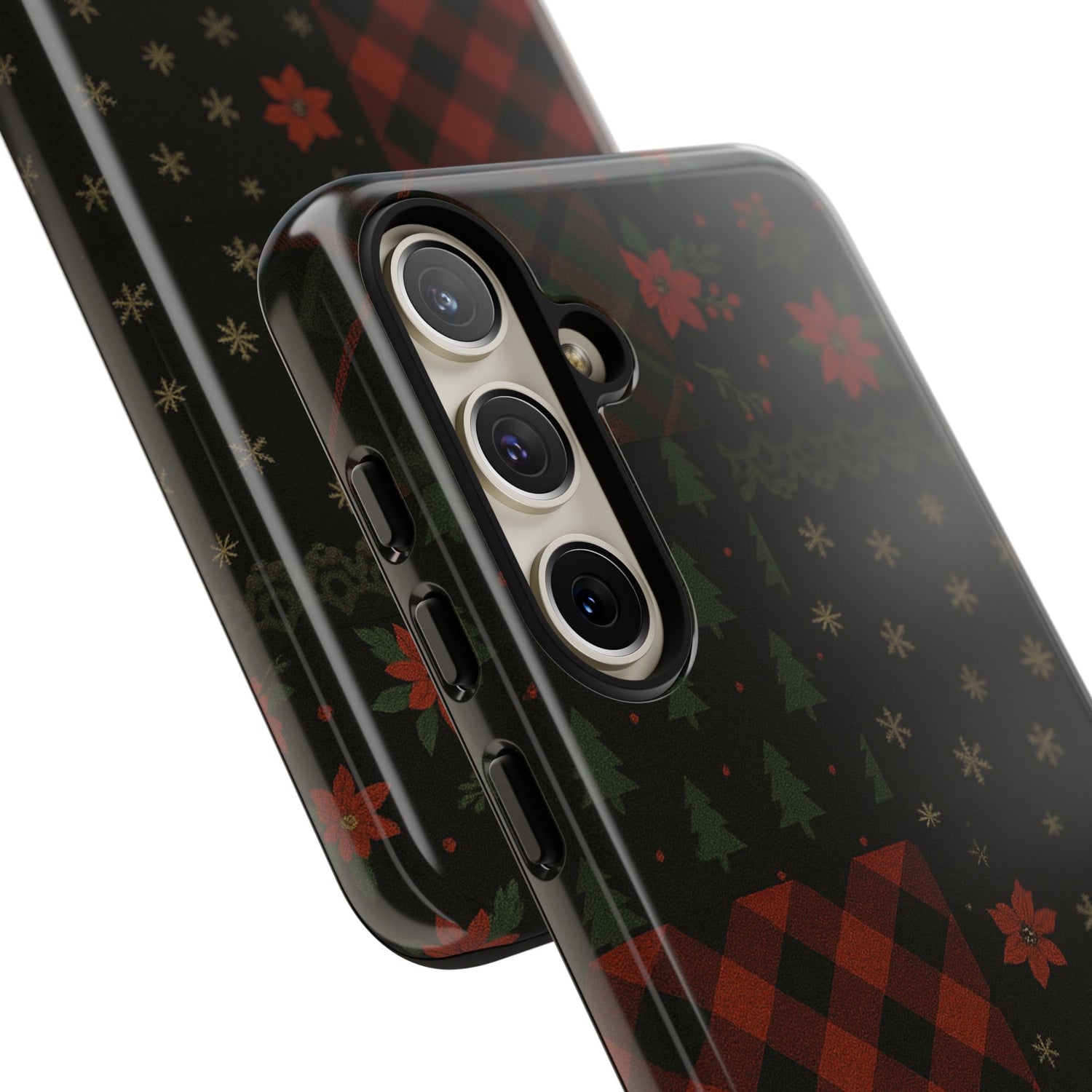 Black Festive Phone Case - Christmas Phone Cover - Tough Design