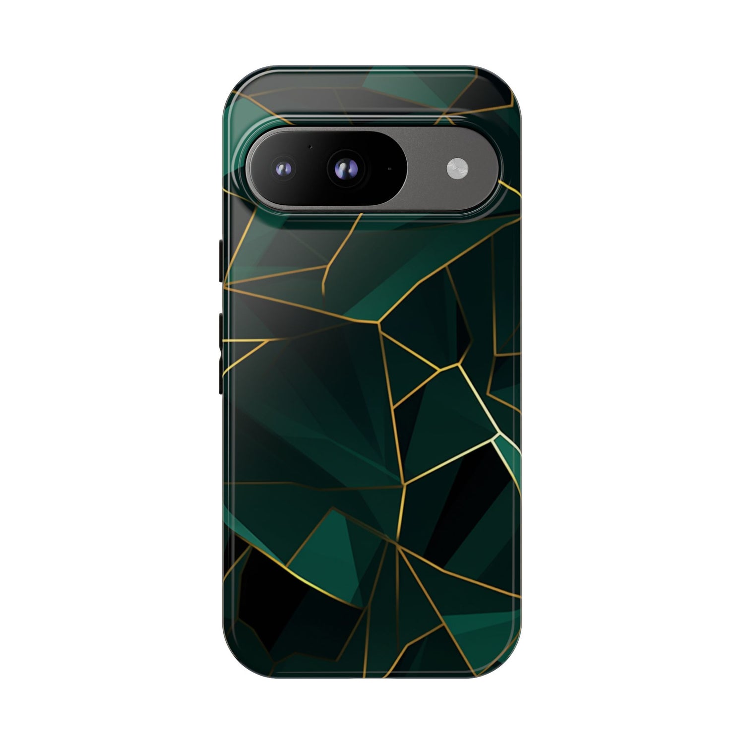 Emerald Veil - Geometric Luxe Phone Case Google Pixel 9 Glossy