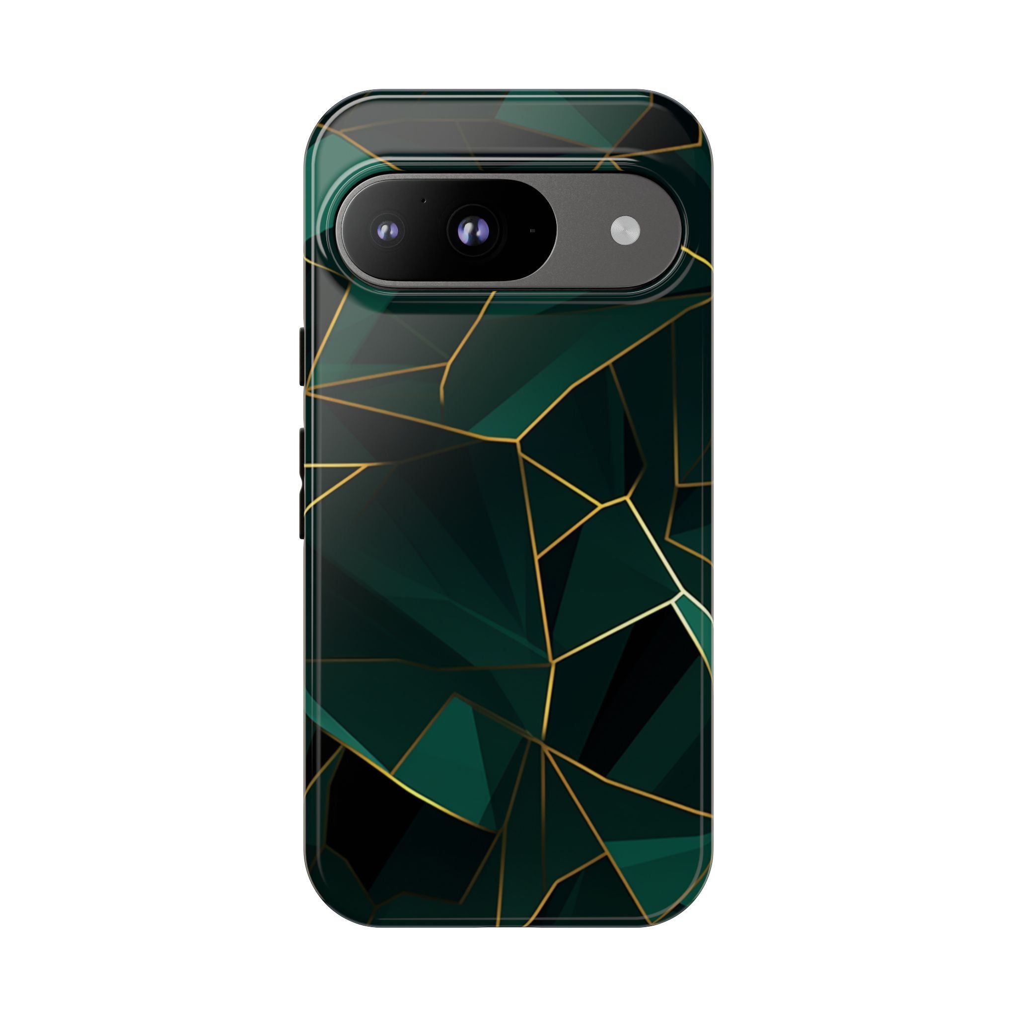 Emerald Veil - Geometric Luxe Phone Case Google Pixel 9 Glossy