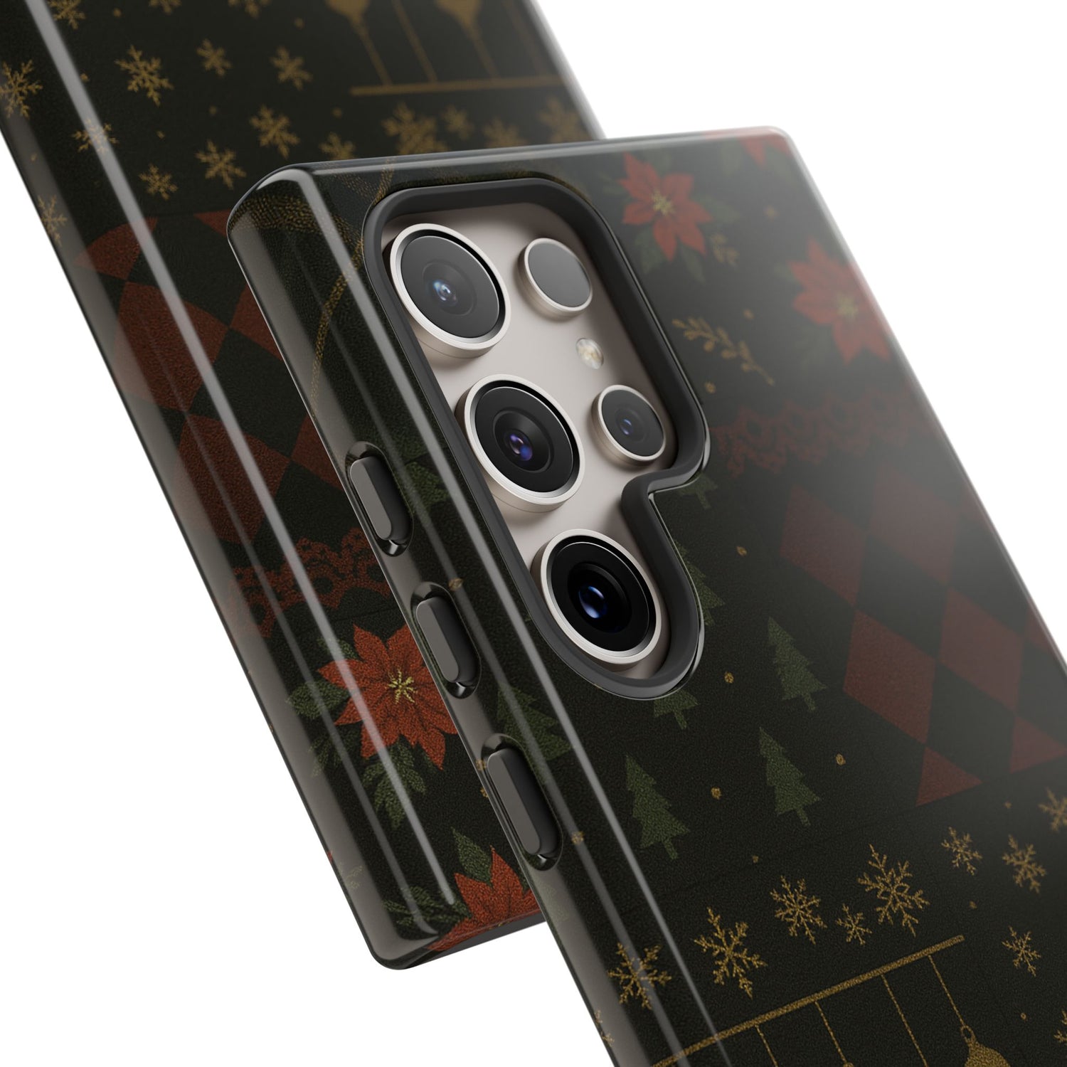 Black Luxury Phone Case for Christmas Festive Season - Tough design