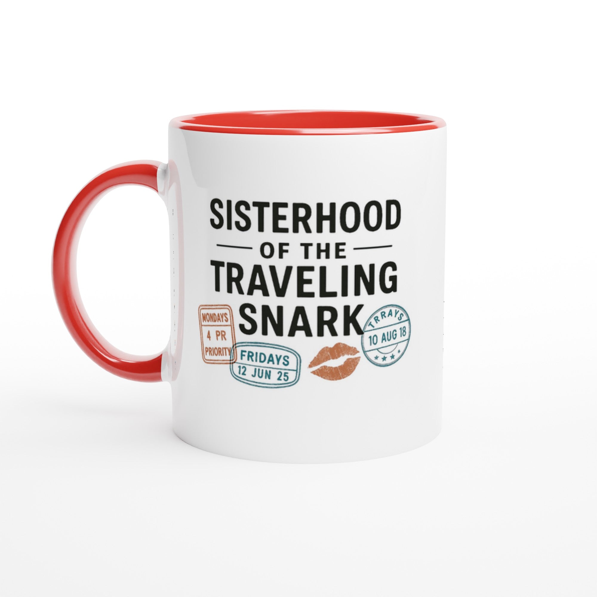Sisterhood of the Traveling Snark Mug | Funny Ceramic Coffee Cup | Gift for Friends Ceramic Red