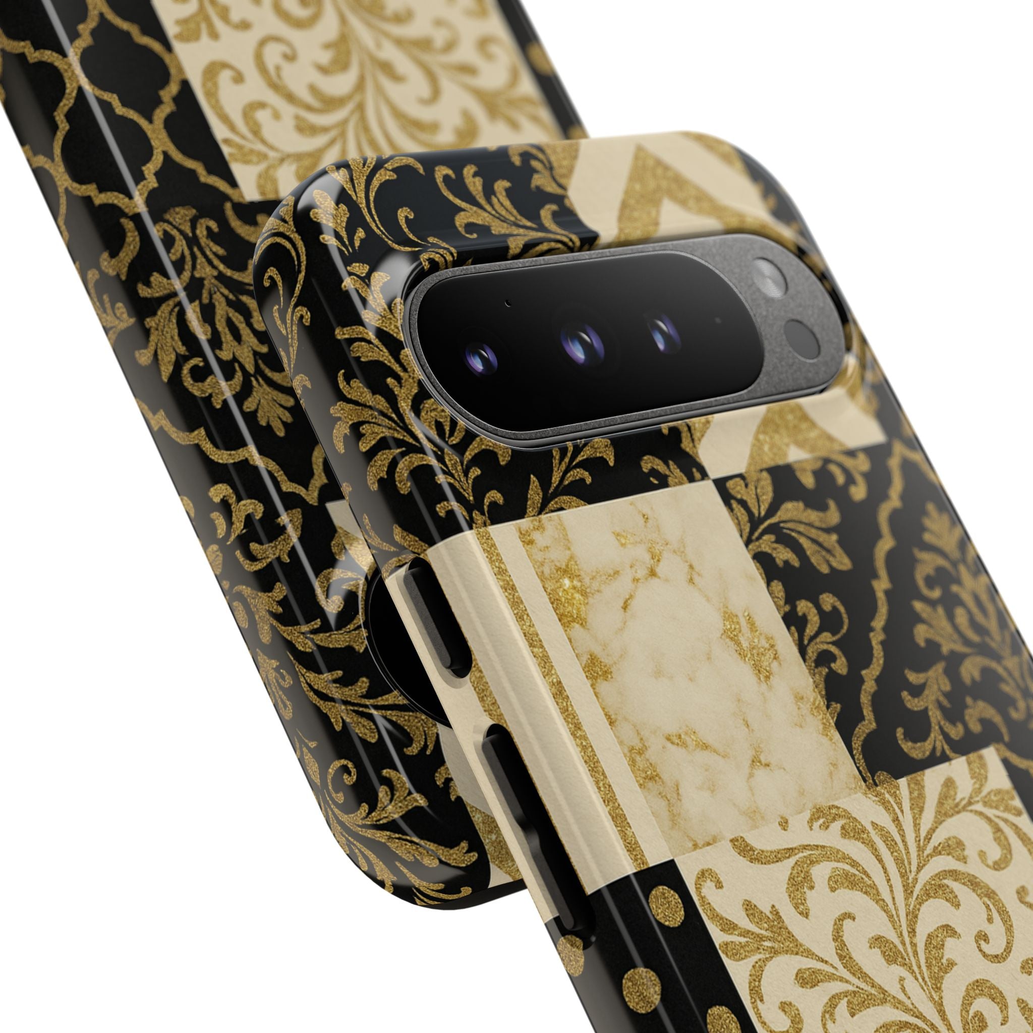 Phone Case, Luxury Black and Gold Festive Design for Christmas Gift, Holiday Decor, Tough Cases, Winter Celebration, Elegant iPhone Cover