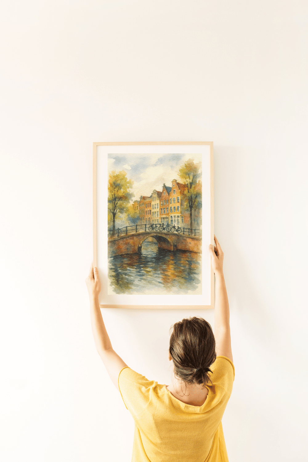 Amsterdam Canal Watercolor Print - Netherlands Travel Poster
