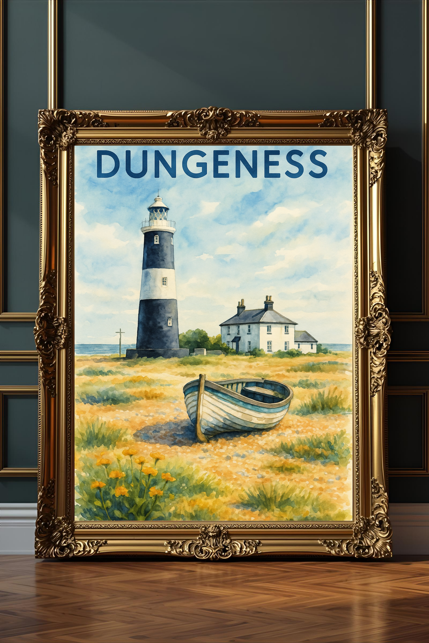 Dungeness Shores: Watercolor Beach Landscape