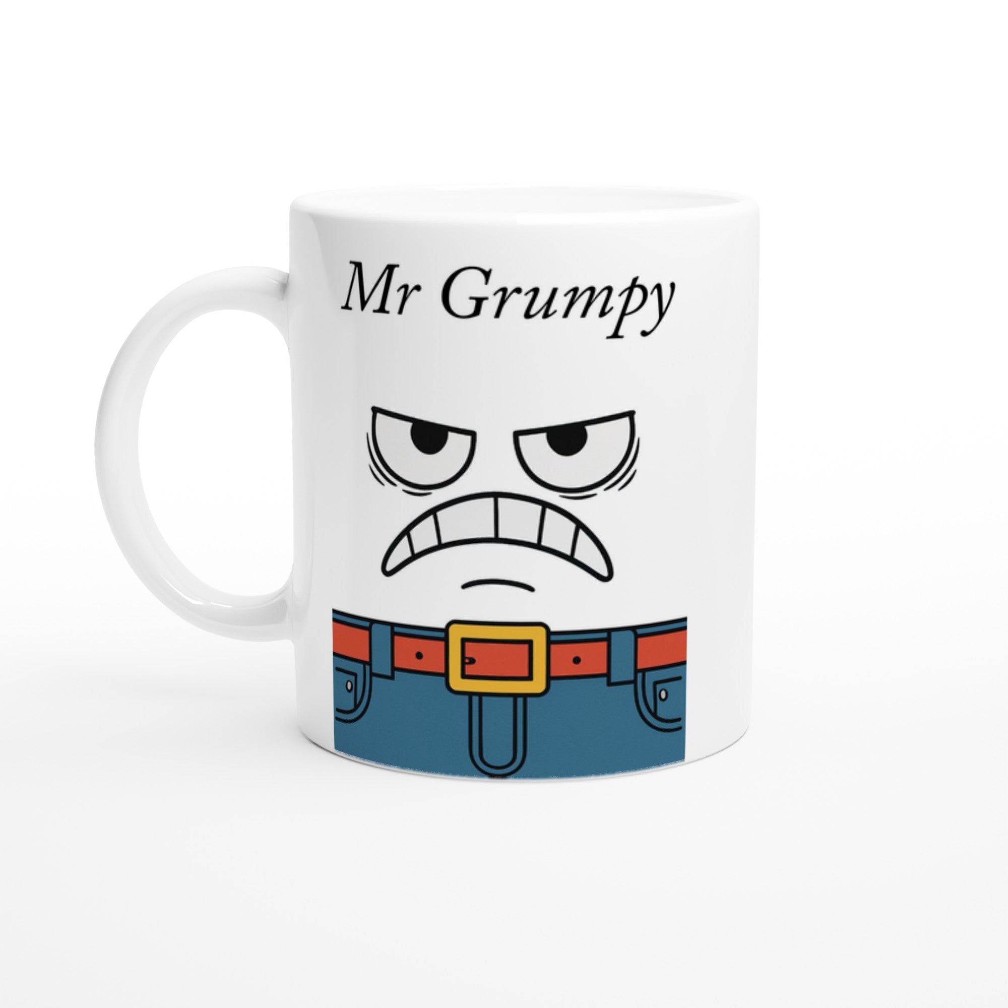 Mr Grumpy Mug – Funny Ceramic Coffee Cup – Gift for Coffee Lovers – Dishwasher & Microwave Safe Ceramic White
