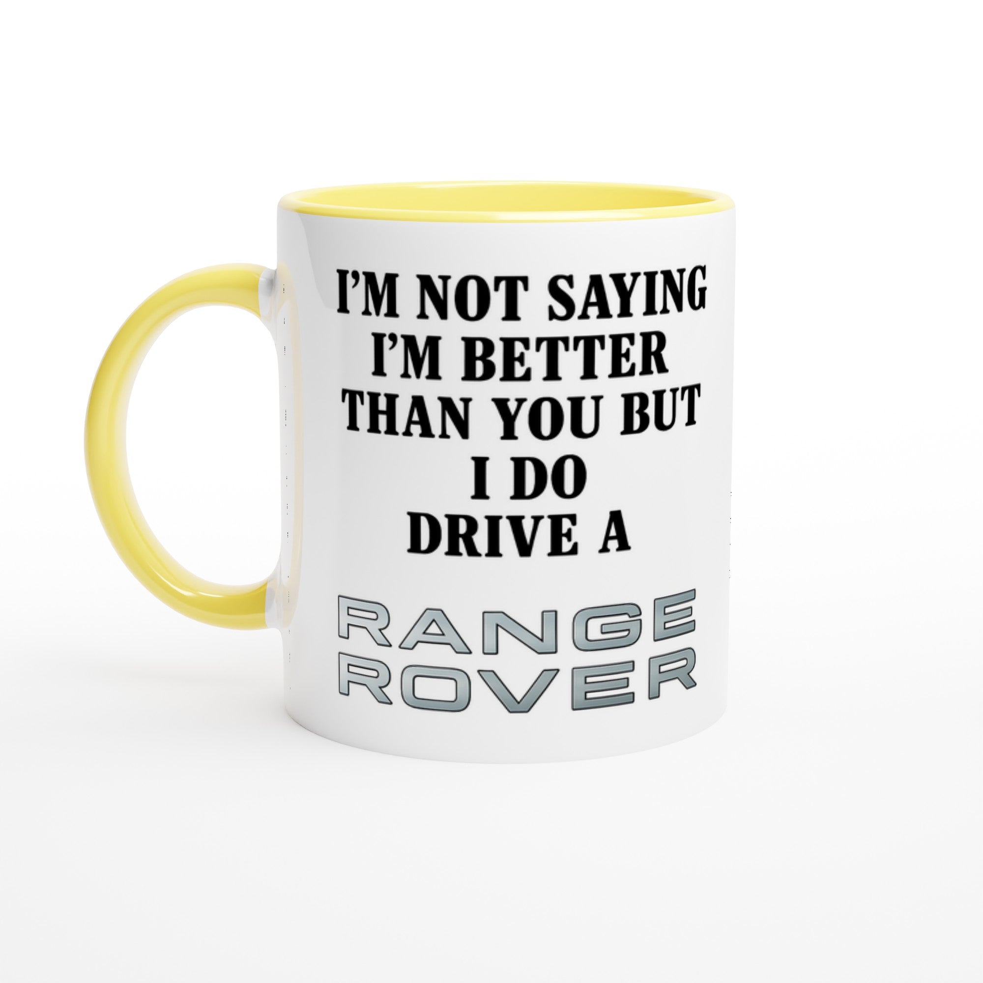Personalized Range Rover Mug - 11oz Ceramic Coffee Lover Gift - Multiple Colors Available Ceramic Yellow